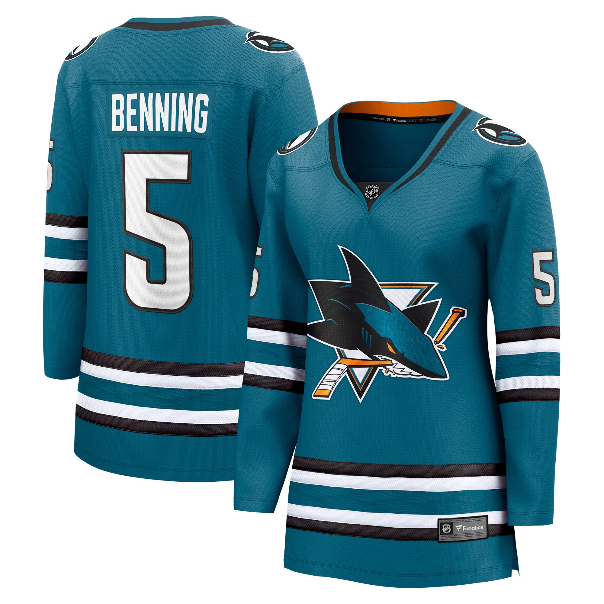 Matt Benning San Jose Sharks Fanatics Women's Home Breakaway Player Jersey - Teal