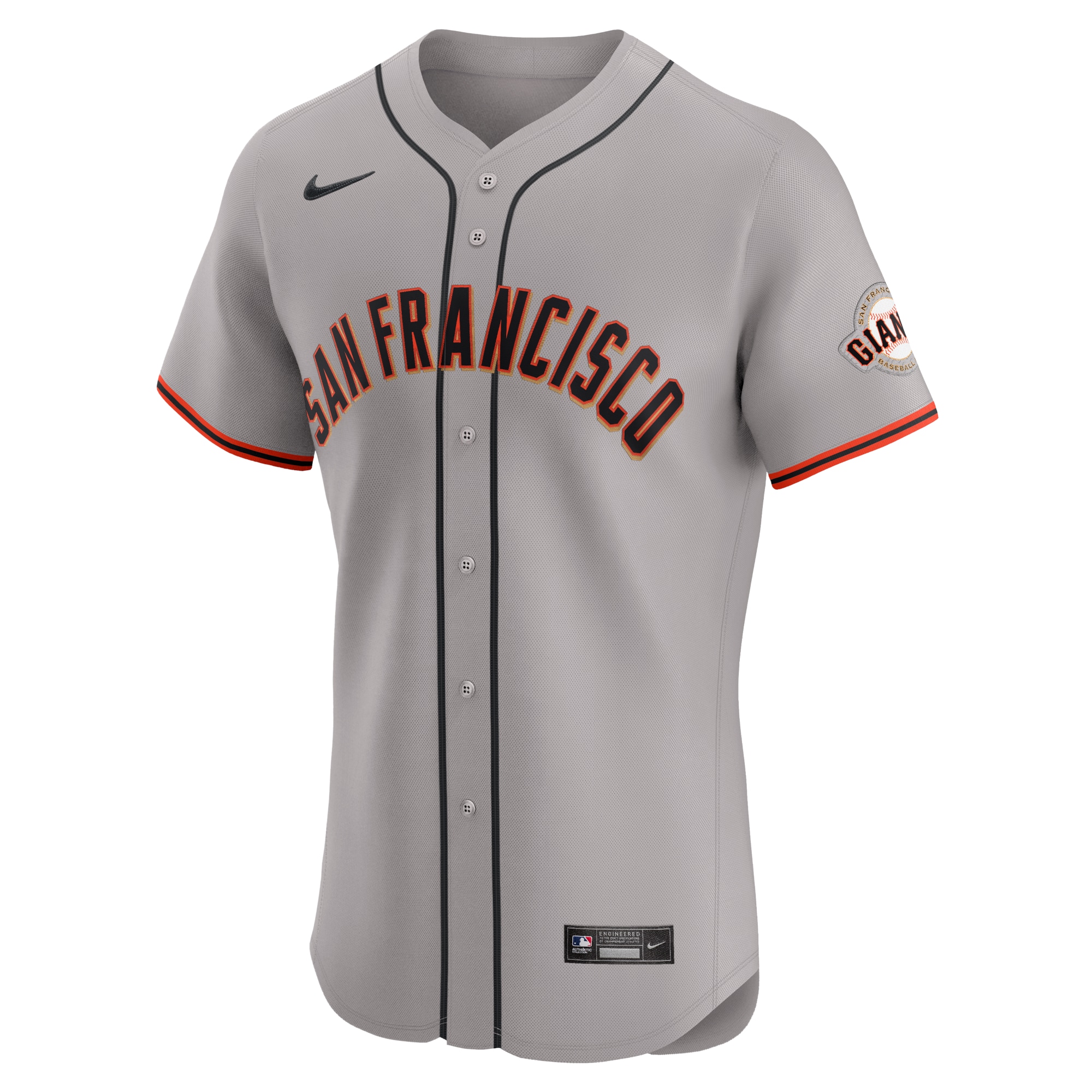 San Francisco Giants  Road Vapor Premier Elite Patch Jersey - Gray