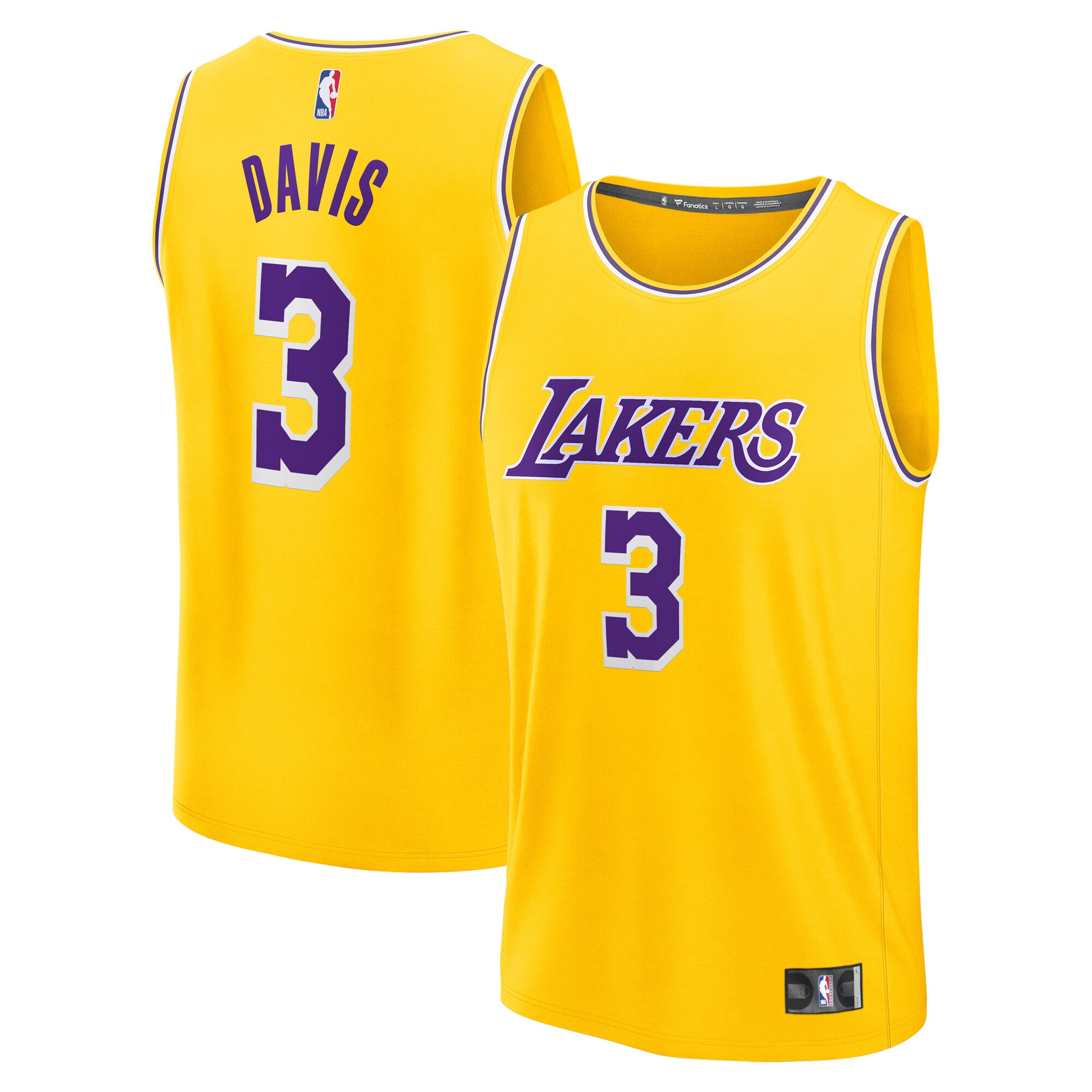 Anthony Davis Los Angeles Lakers Fanatics Fast Break Replica Jersey - Icon Edition - Gold