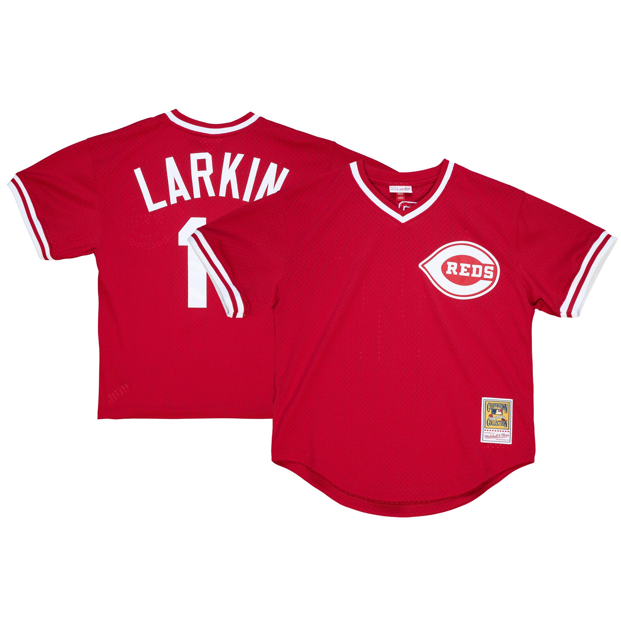 Barry Larkin Cincinnati Reds Mitchell & Ness Youth Cooperstown Collection\u00c2\u00a0Mesh Batting Practice Jersey - Red