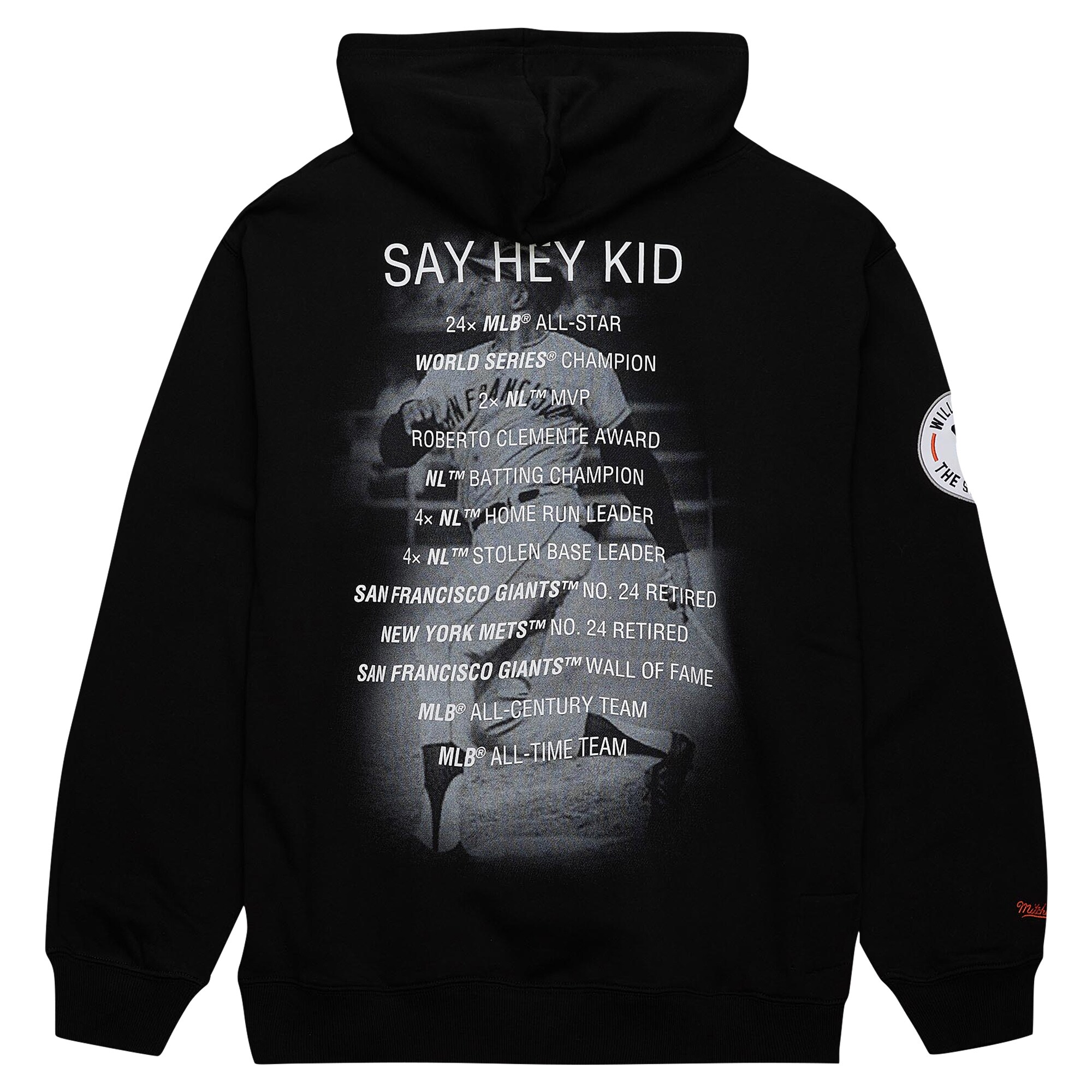 Willie Mays San Francisco Giants Mitchell & Ness Vintage Logo Name & Number Pullover Hoodie - Black