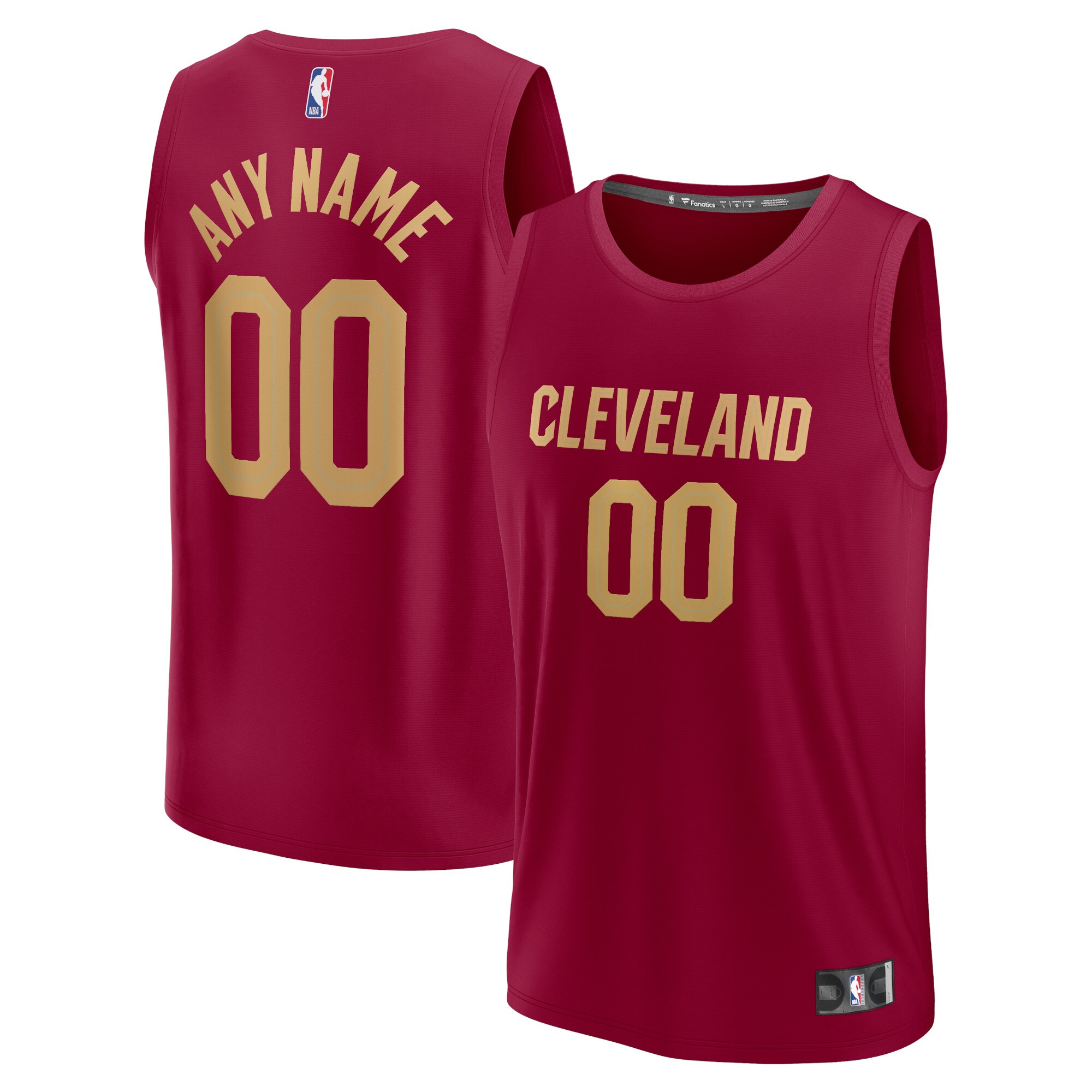 Cleveland Cavaliers Fanatics Fast Break Custom Jersey - Wine - Icon Edition