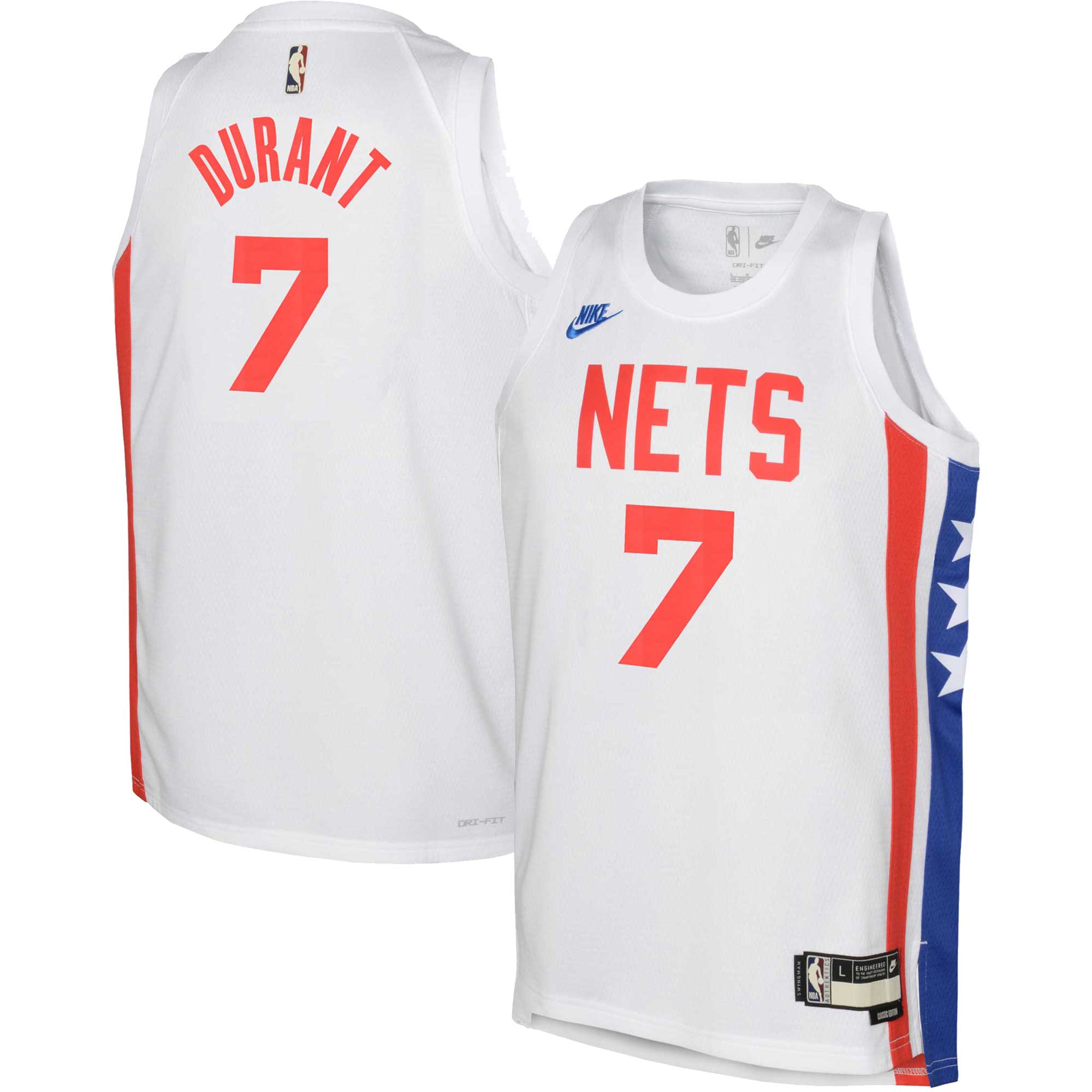 Kevin Durant Brooklyn Nets  Youth 2022\/23 Swingman Jersey White - Classic Edition