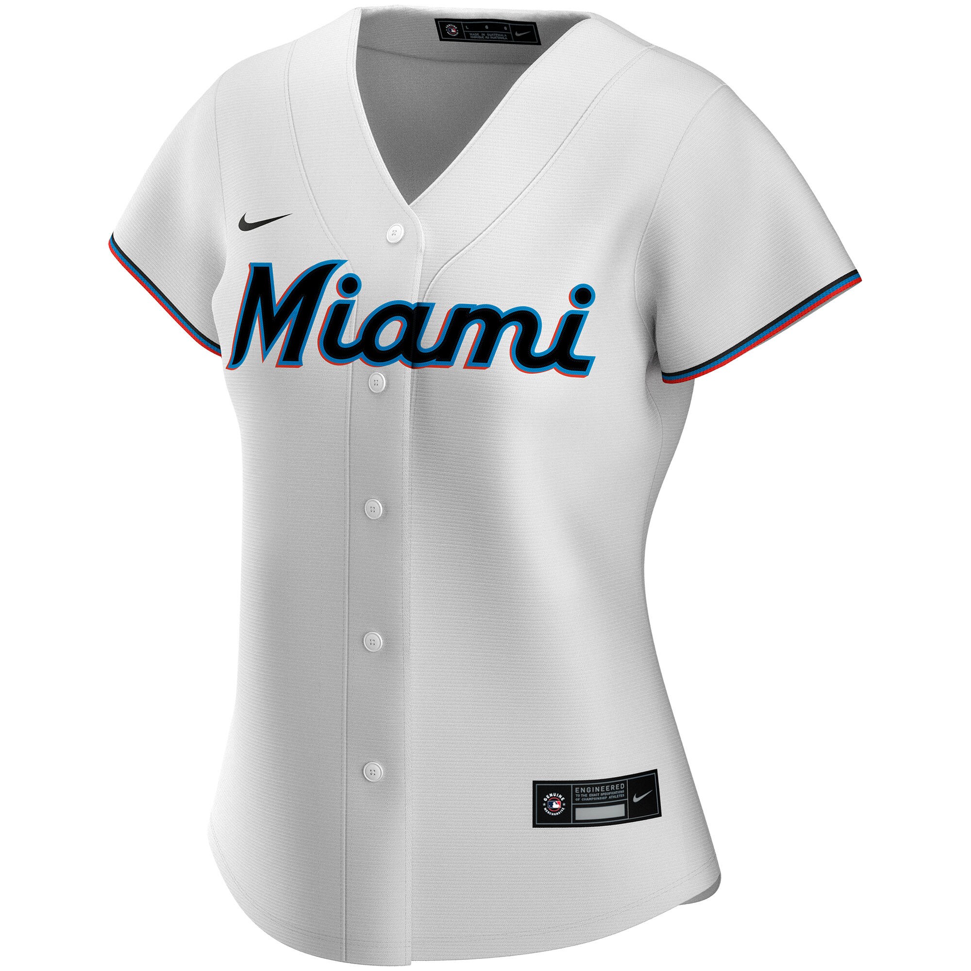 Miami Marlins  Women's Home Replica Custom Jersey - White