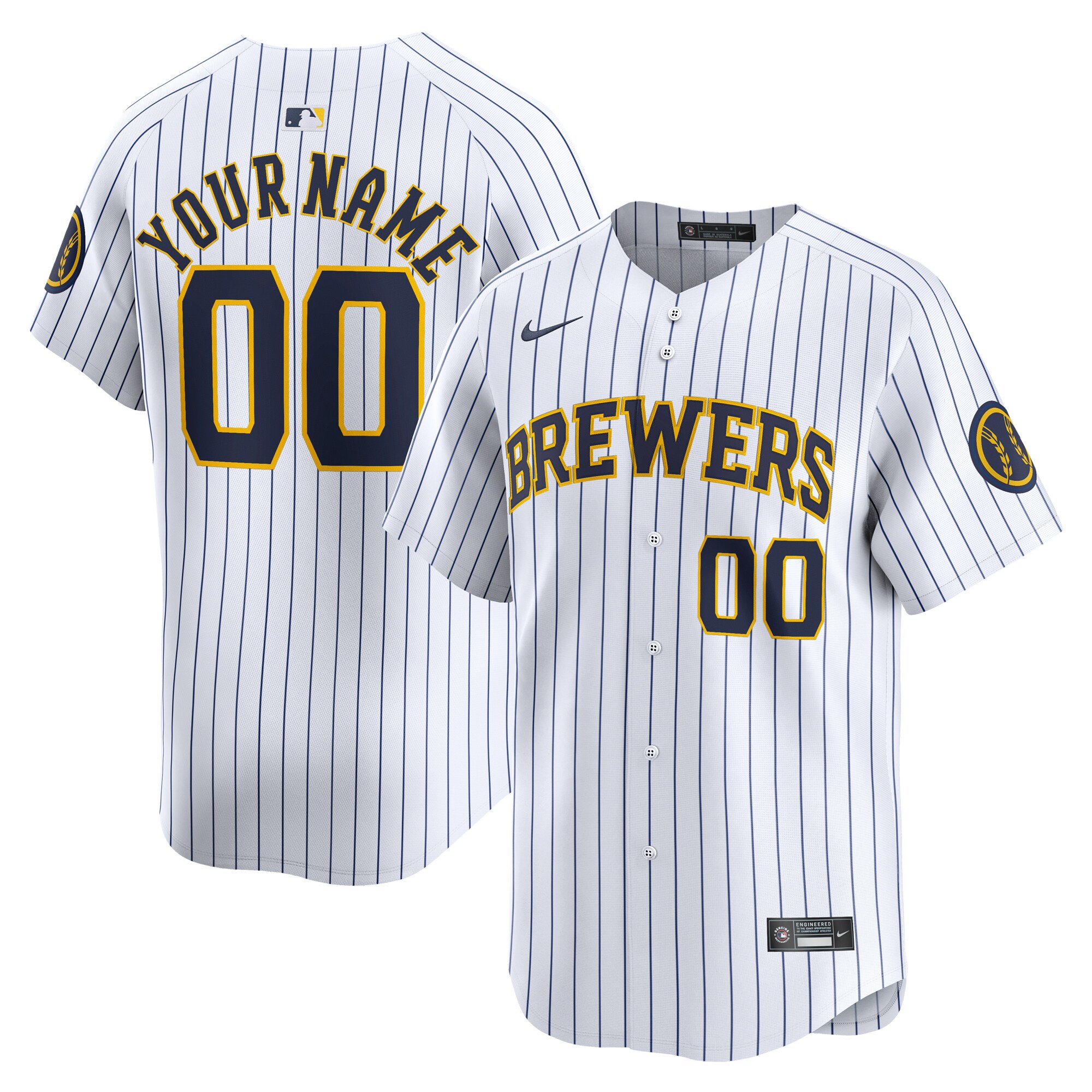 Milwaukee Brewers   Alternate Limited Custom Jersey\u00c2\u00a0\u00e2\u20ac\u201c White
