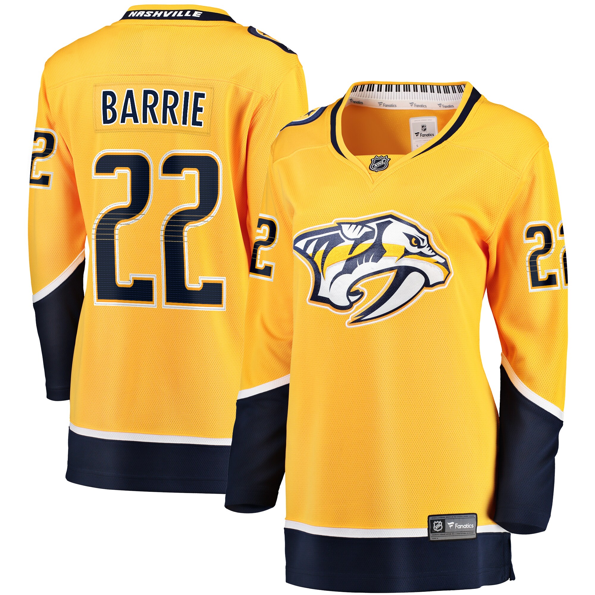 Tyson Barrie Nashville Predators Women's Fanatics Home Breakaway Jersey - Gold