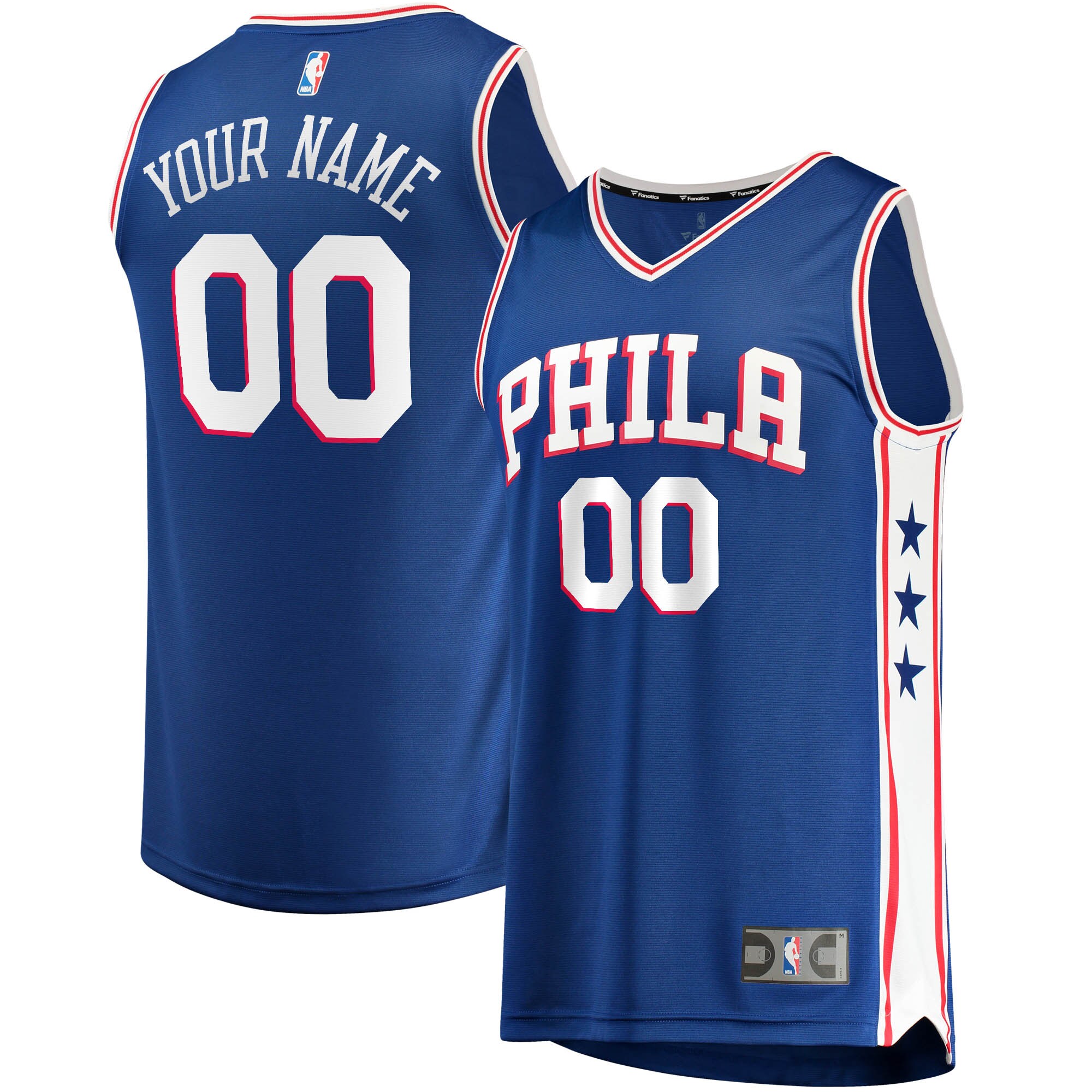 Philadelphia 76ers Fanatics Youth Fast Break Custom Replica Jersey Royal - Icon Edition