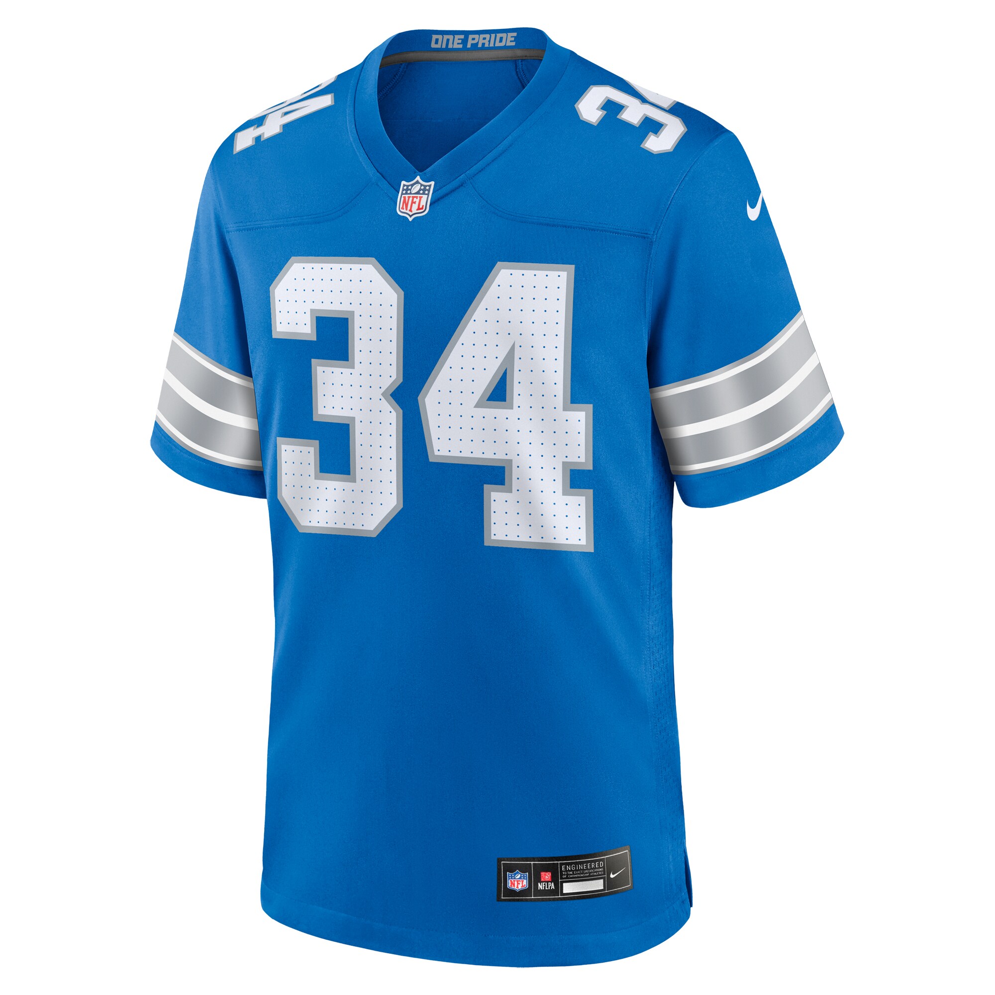 Alex Anzalone Detroit Lions  Game Jersey - Blue