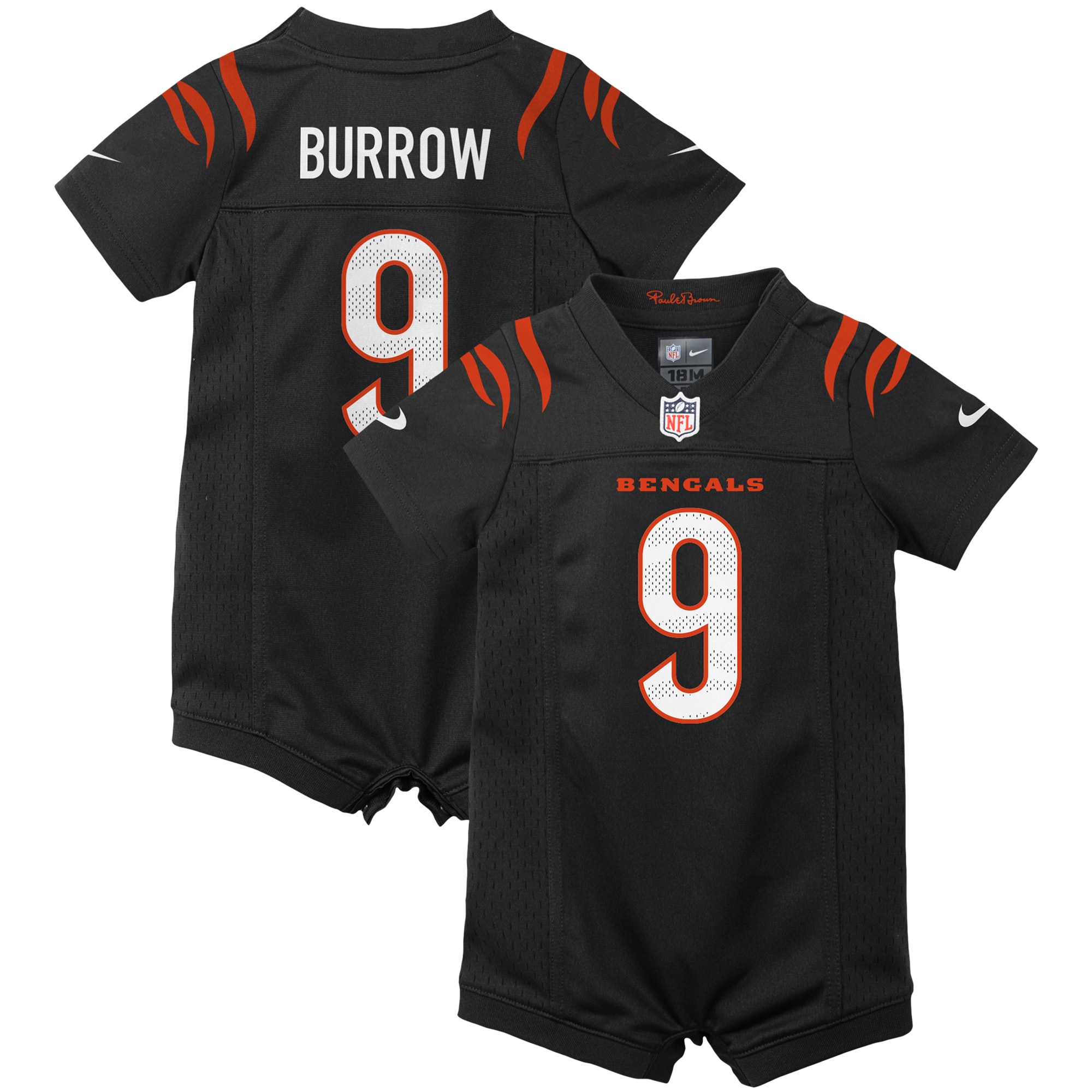 Joe Burrow Cincinnati Bengals  Newborn & Infant Game Romper Jersey - Black