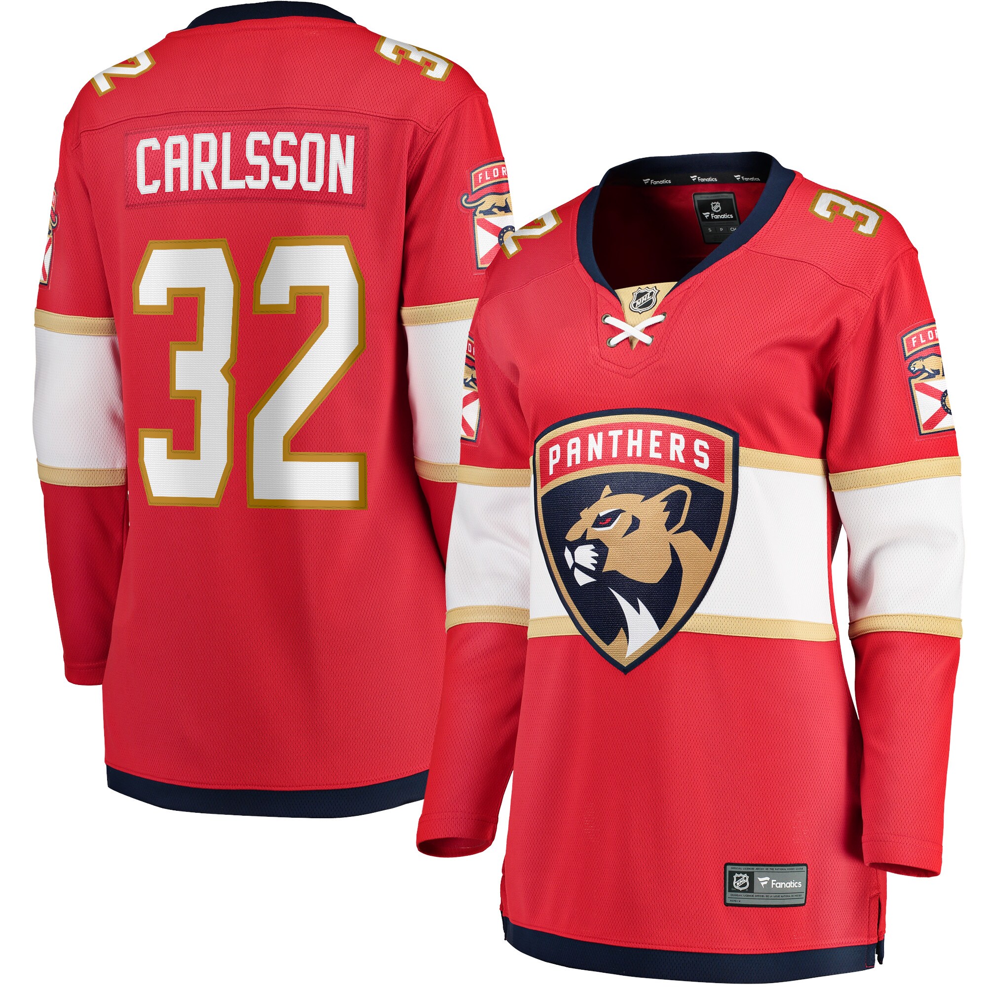 Lucas Carlsson Florida Panthers Fanatics Women's Home Breakaway Player Jersey - Red