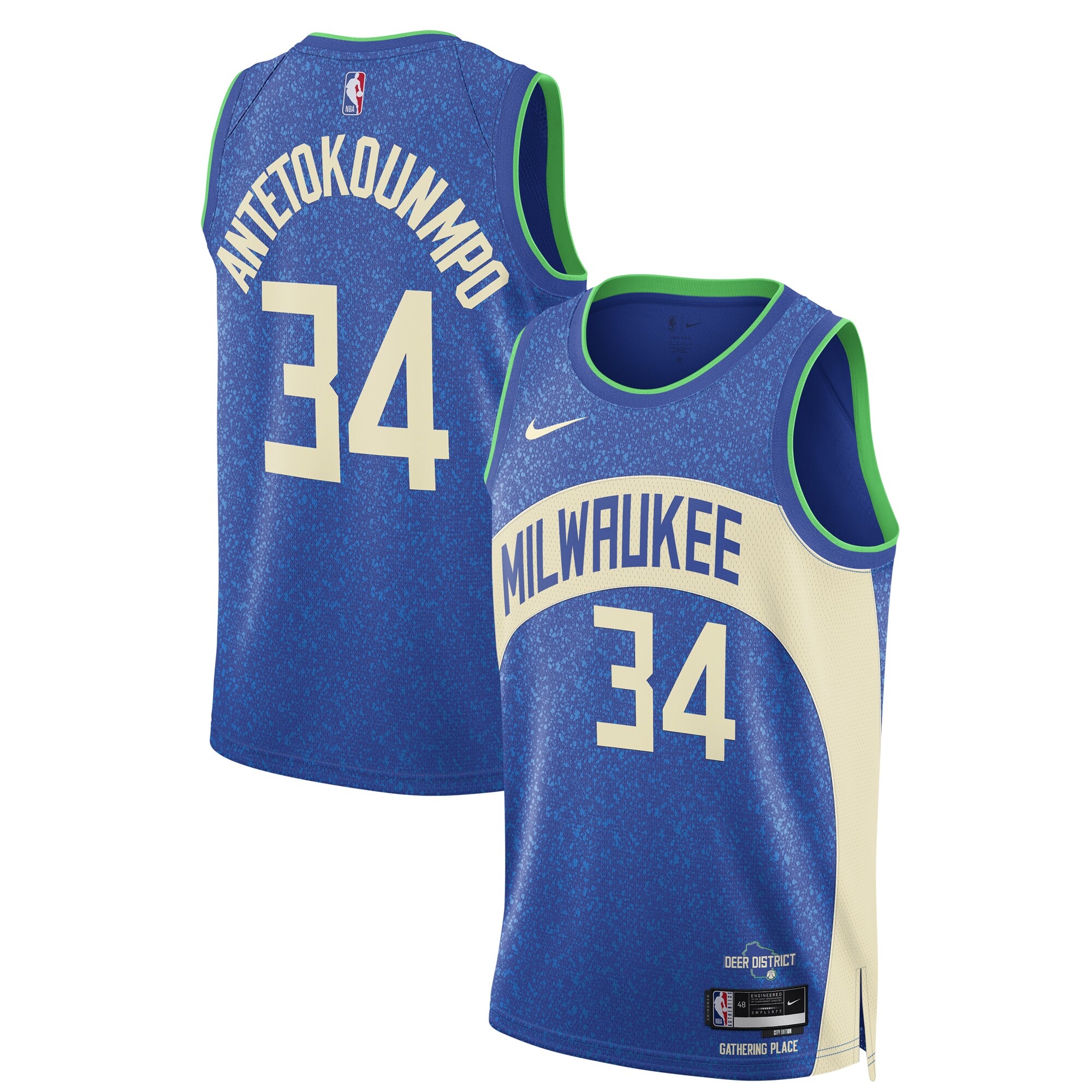 Giannis Antetokounmpo Milwaukee Bucks  Unisex 2023\/24 Swingman Jersey - Blue - City Edition