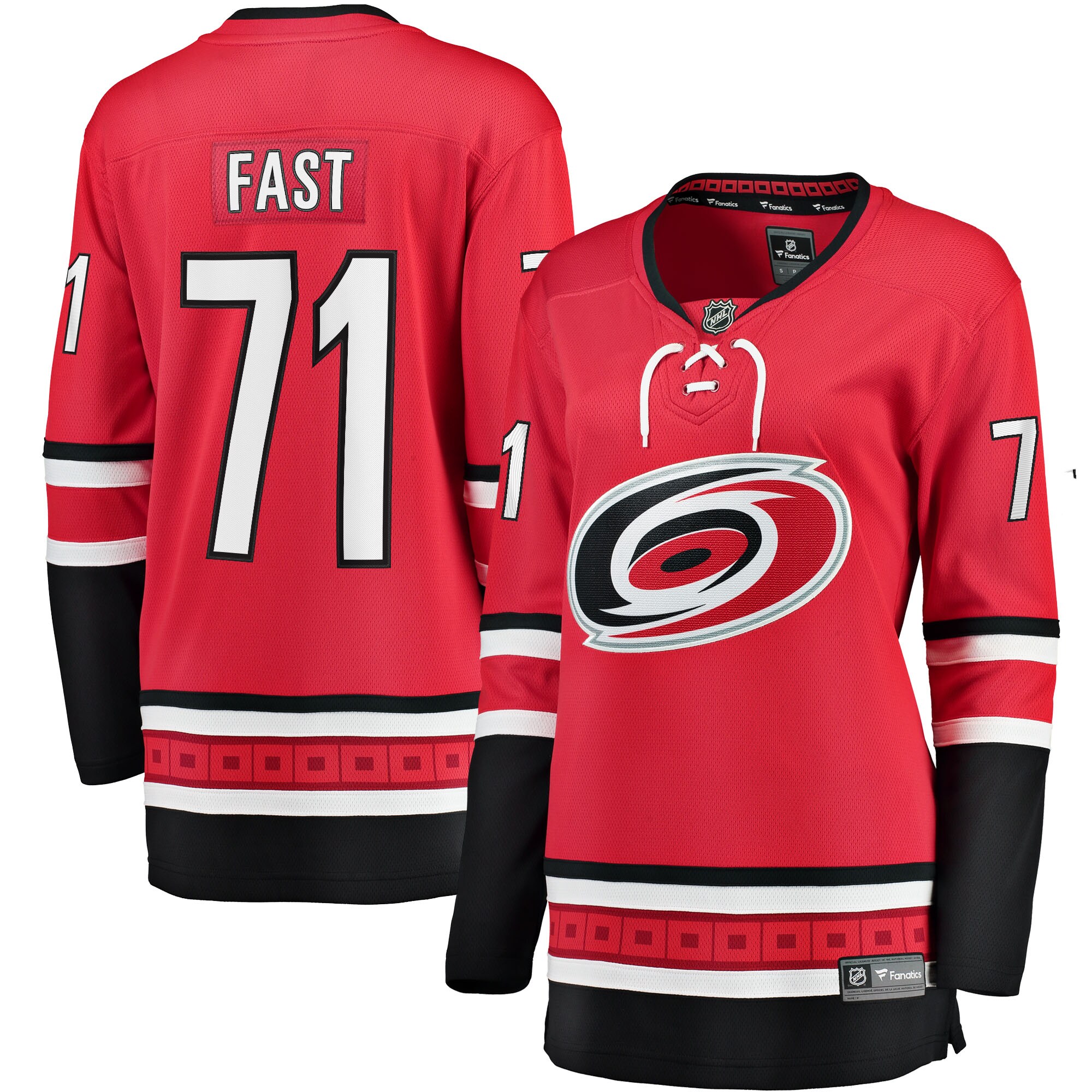 Jesper Fast Carolina Hurricanes Fanatics Women's Alternate Breakaway Jersey - Red