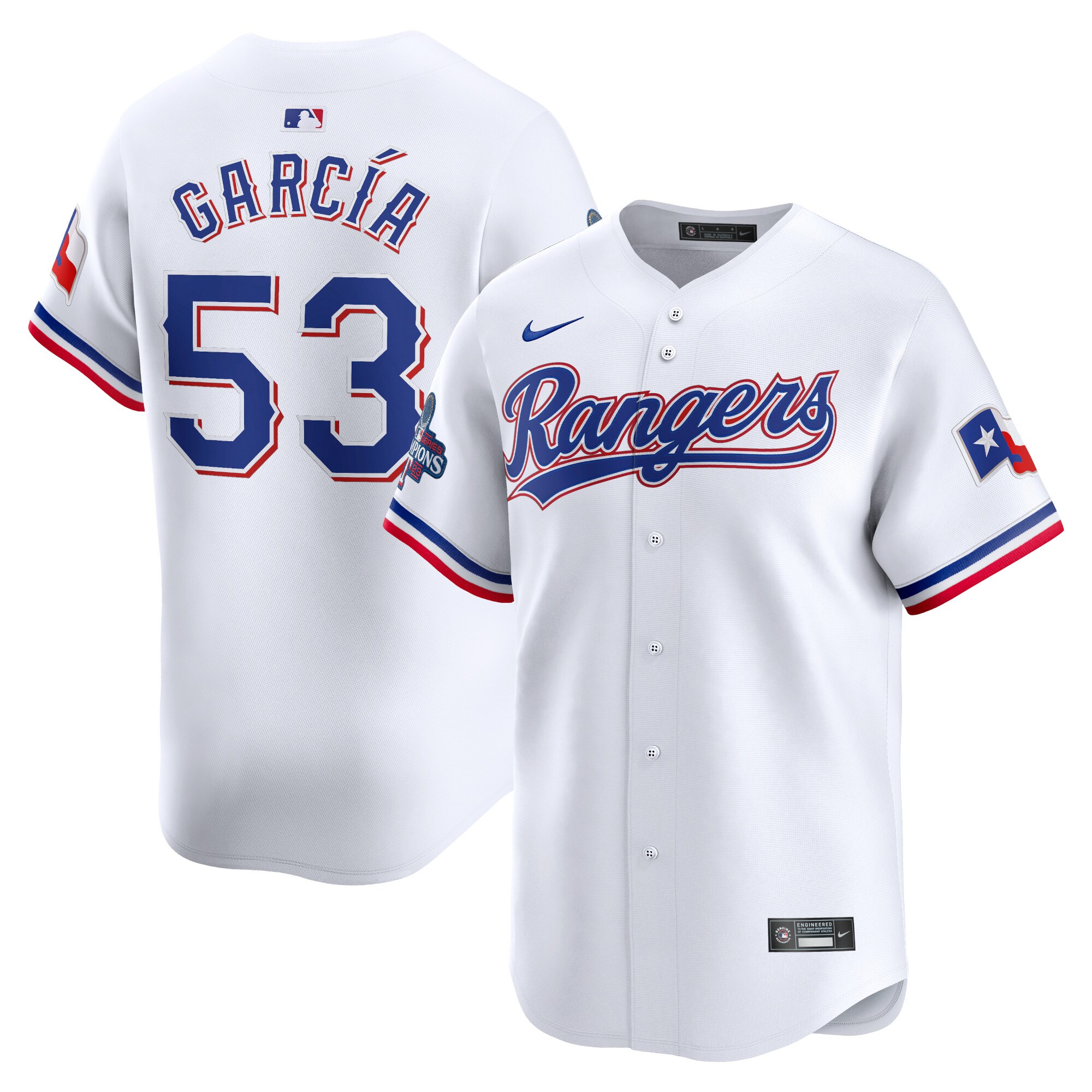 Adolis Garc\u00c3\u00ada Texas Rangers  Home 2023 World Series Champions Limited Jersey - White
