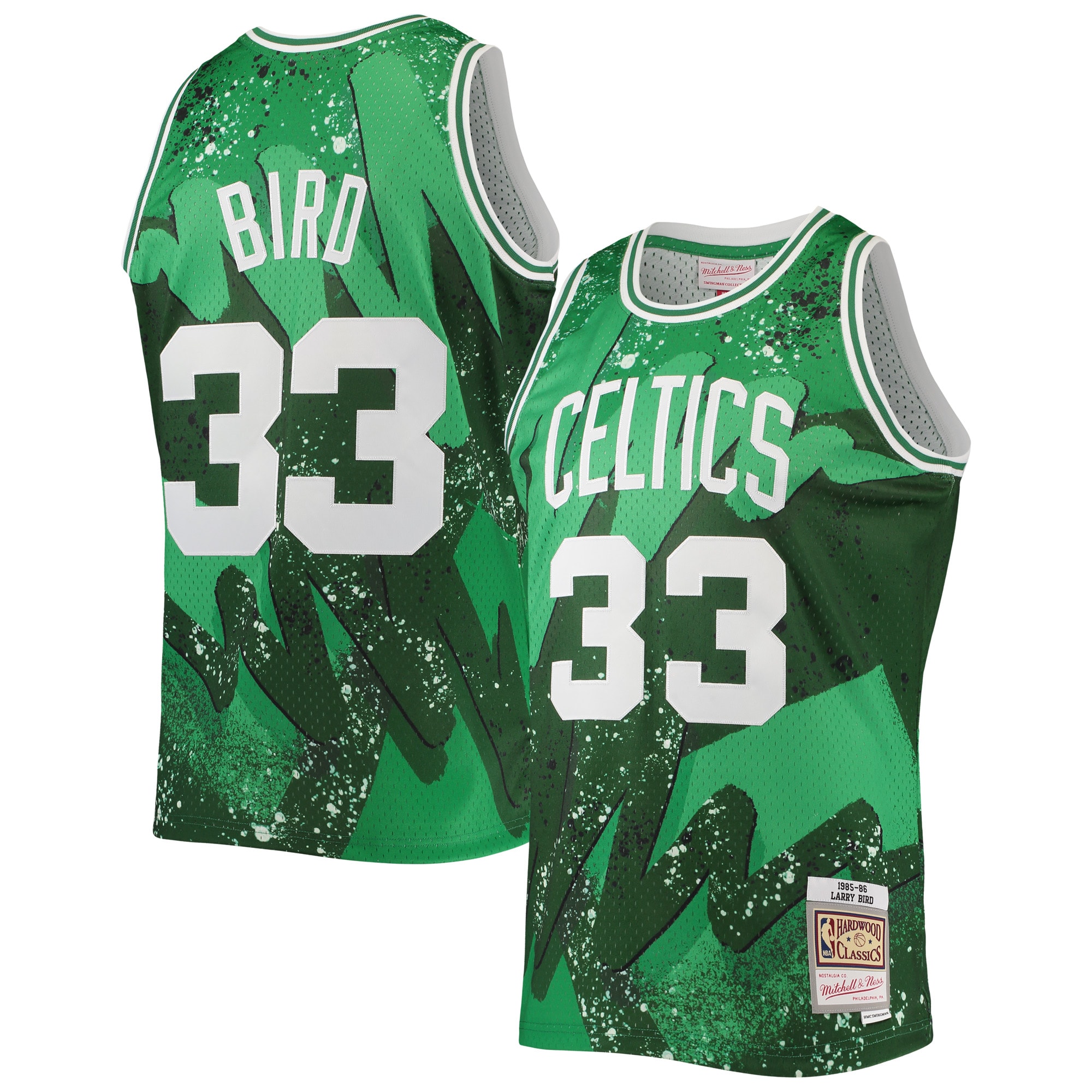 Larry Bird Boston Celtics Mitchell & Ness Hardwood Classics 1985\/86 Hyper Hoops Swingman Jersey - Kelly Green