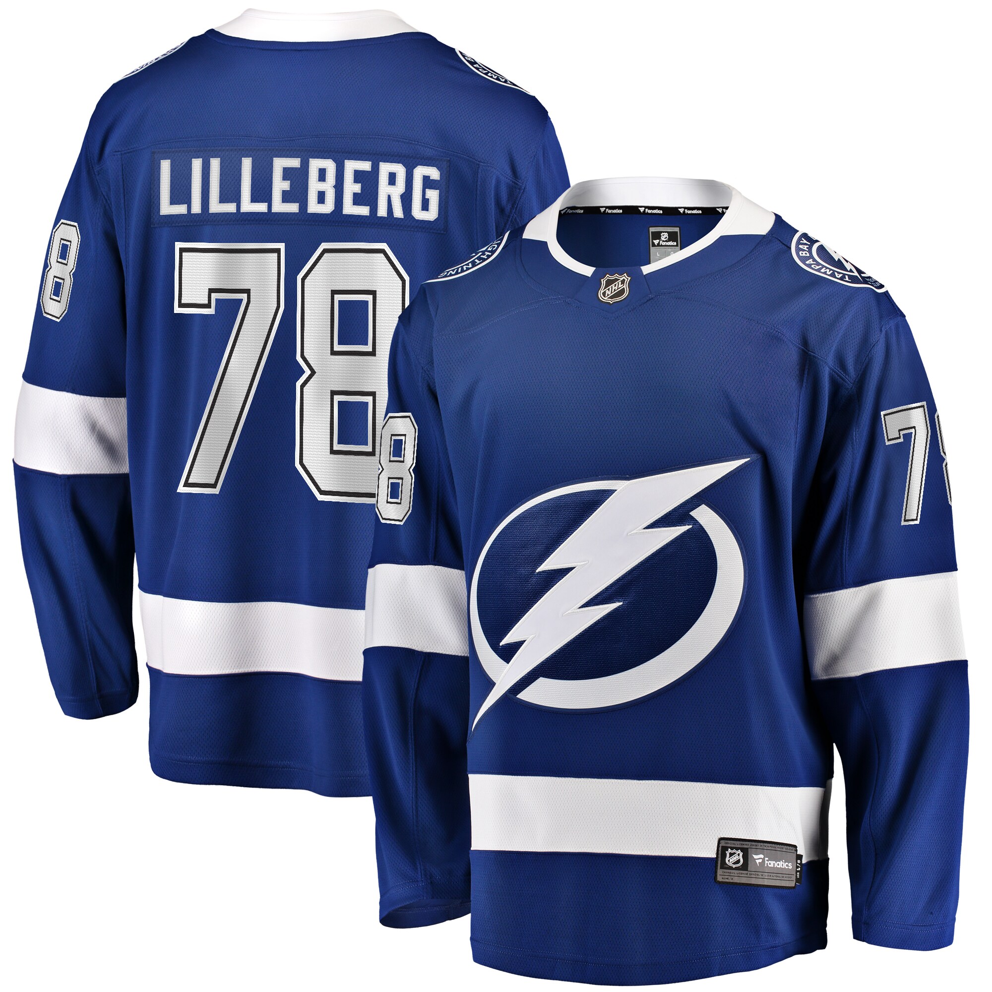 Emil Lilleberg Tampa Bay Lightning Fanatics Home Premier Breakaway Player Jersey - Blue