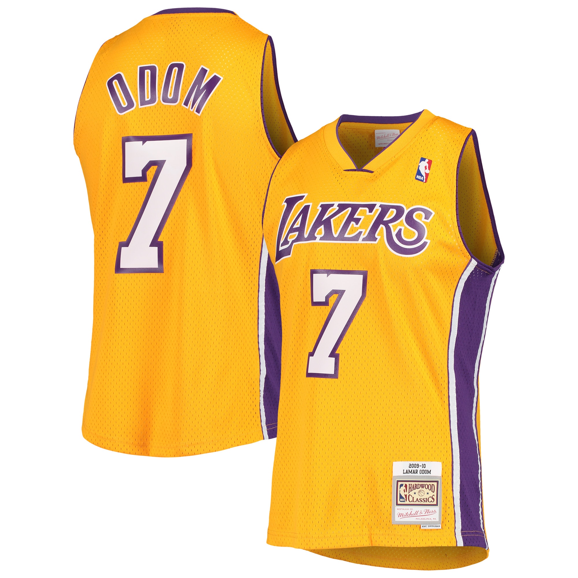 Lamar Odom Los Angeles Lakers Mitchell & Ness 2001\/02 Hardwood Classics Swingman Jersey - Gold