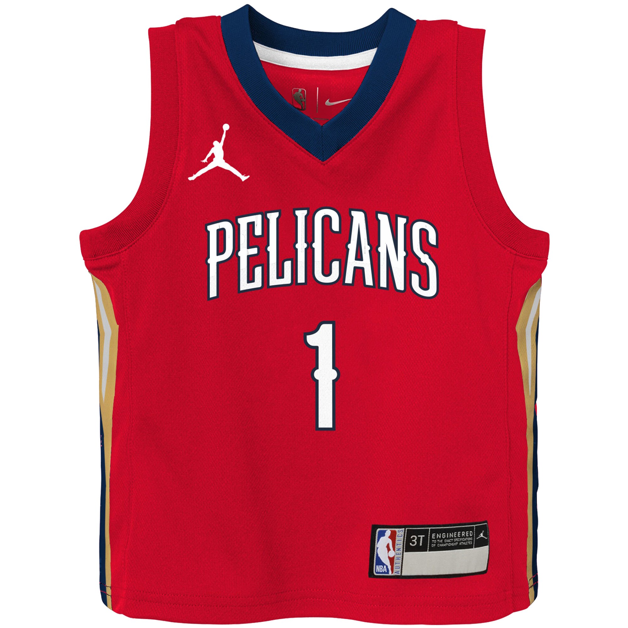 Zion Williamson New Orleans Pelicans Jordan Brand Toddler 2020\/21 Jersey - Red - Statement Edition