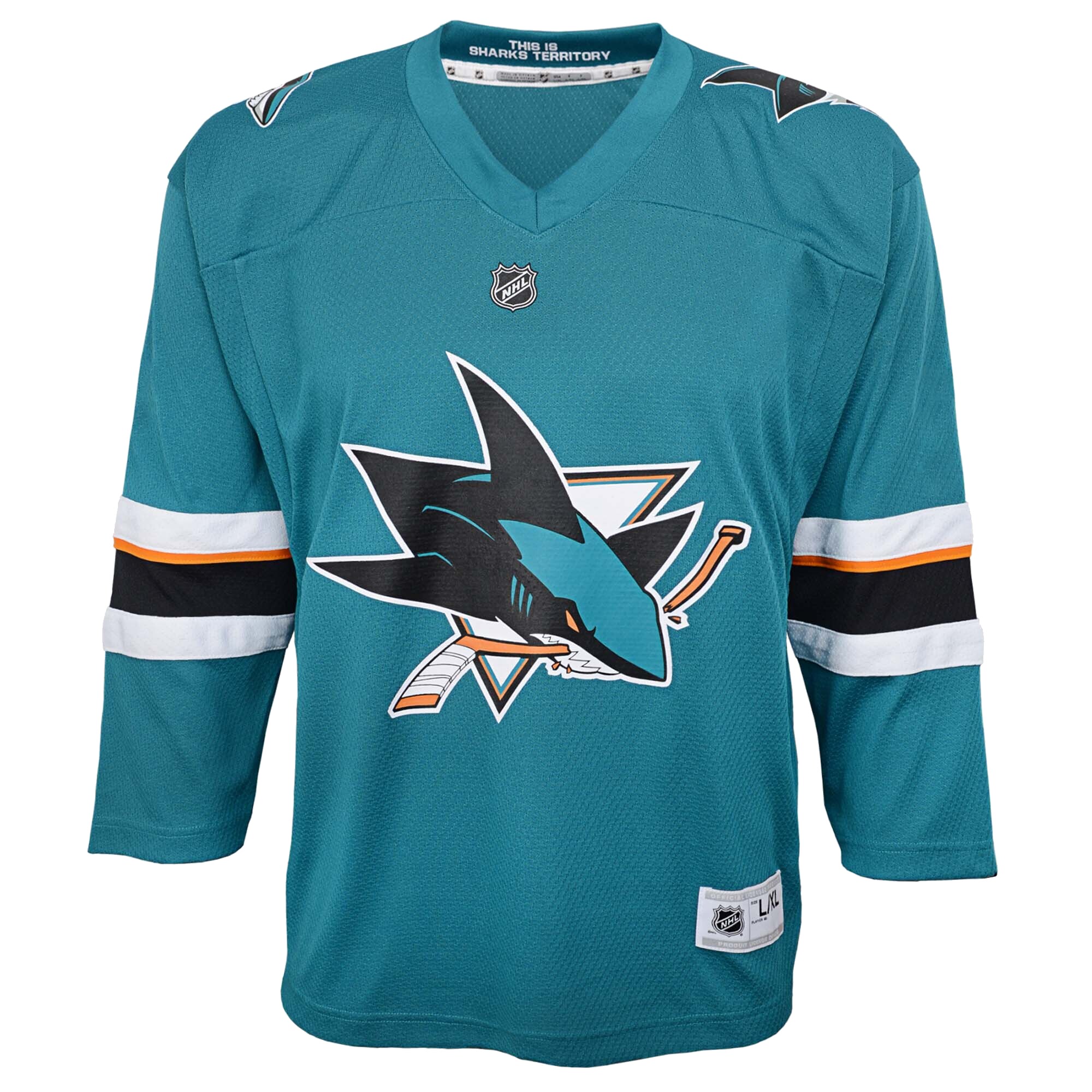 San Jose Sharks Youth 2021\/22 Home Replica Custom Jersey - Teal