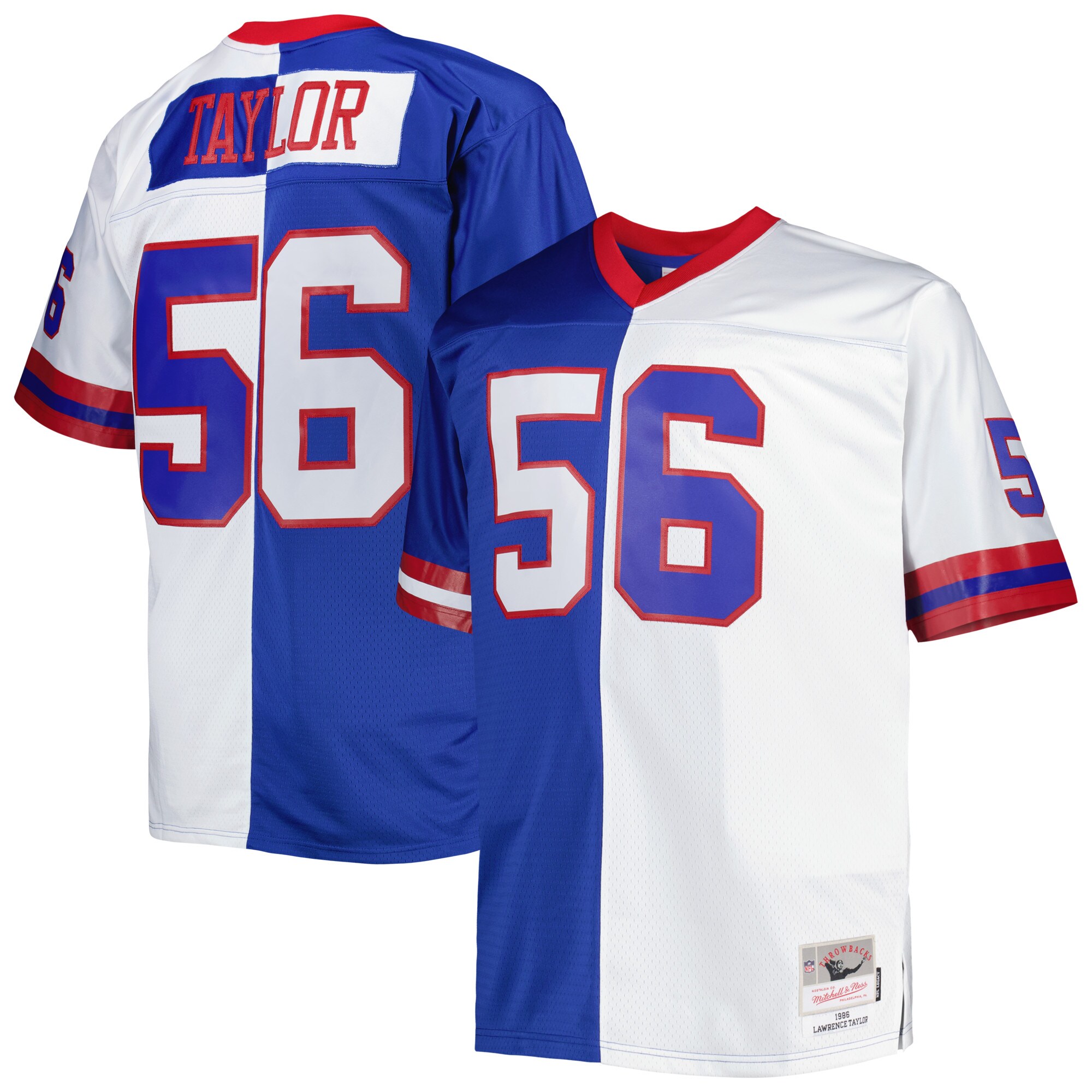Lawrence Taylor New York Giants Mitchell & Ness Big & Tall Split Legacy Retired Player Replica Jersey - Royal\/White