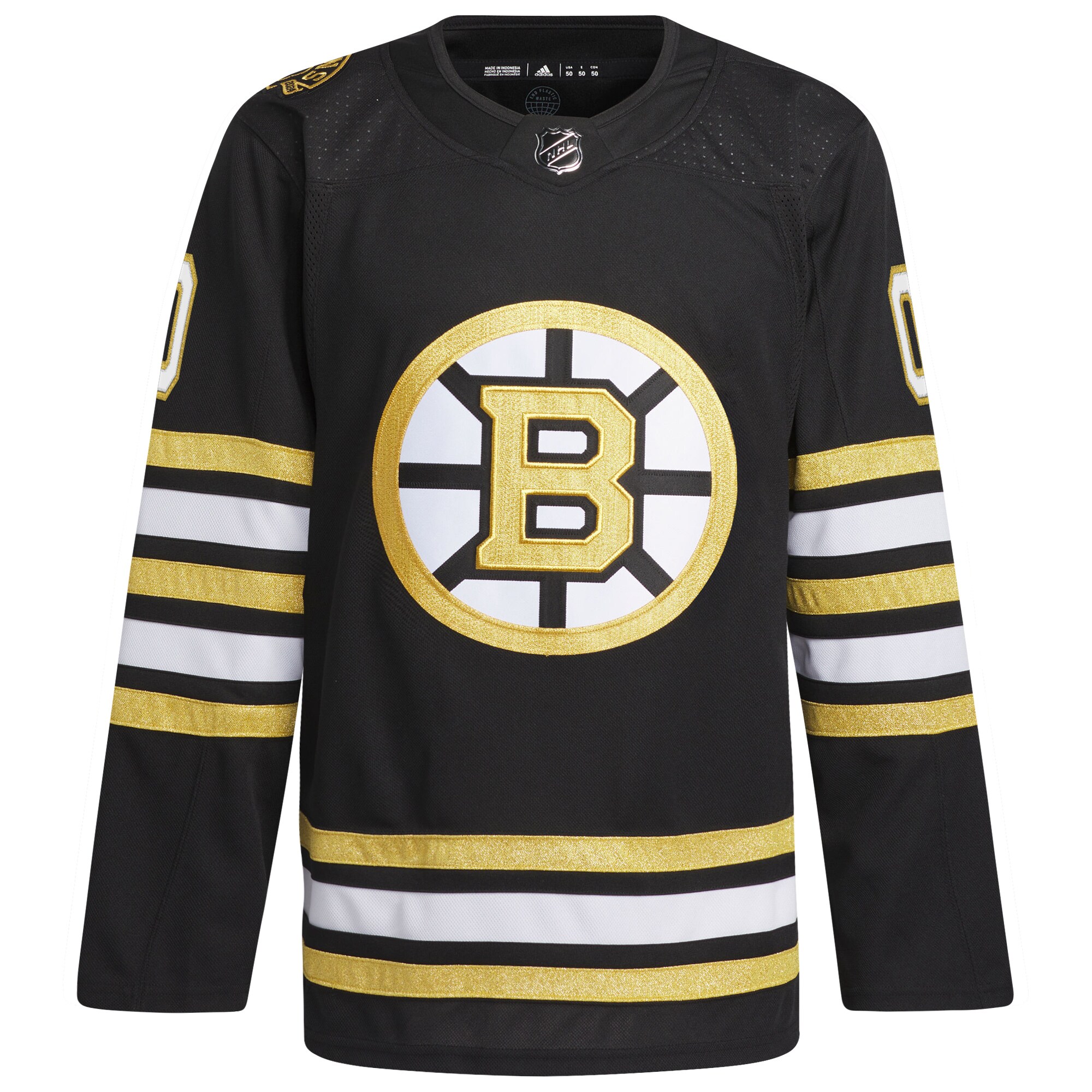 Boston Bruins adidas   100th Anniversary Primegreen Authentic Custom Jersey - Black