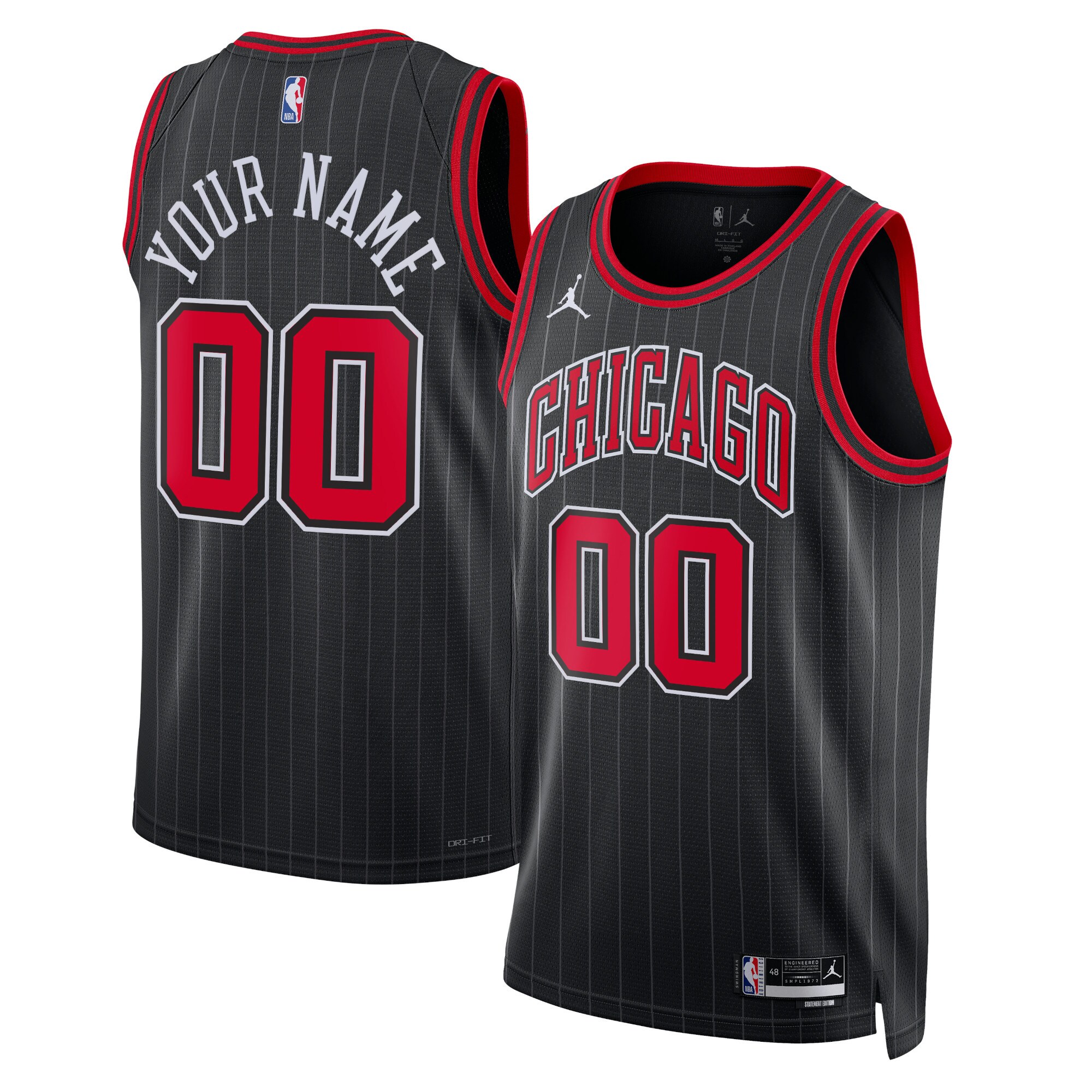 Chicago Bulls Jordan Brand Unisex 2022\/23 Swingman Custom Jersey - Statement Edition - Black