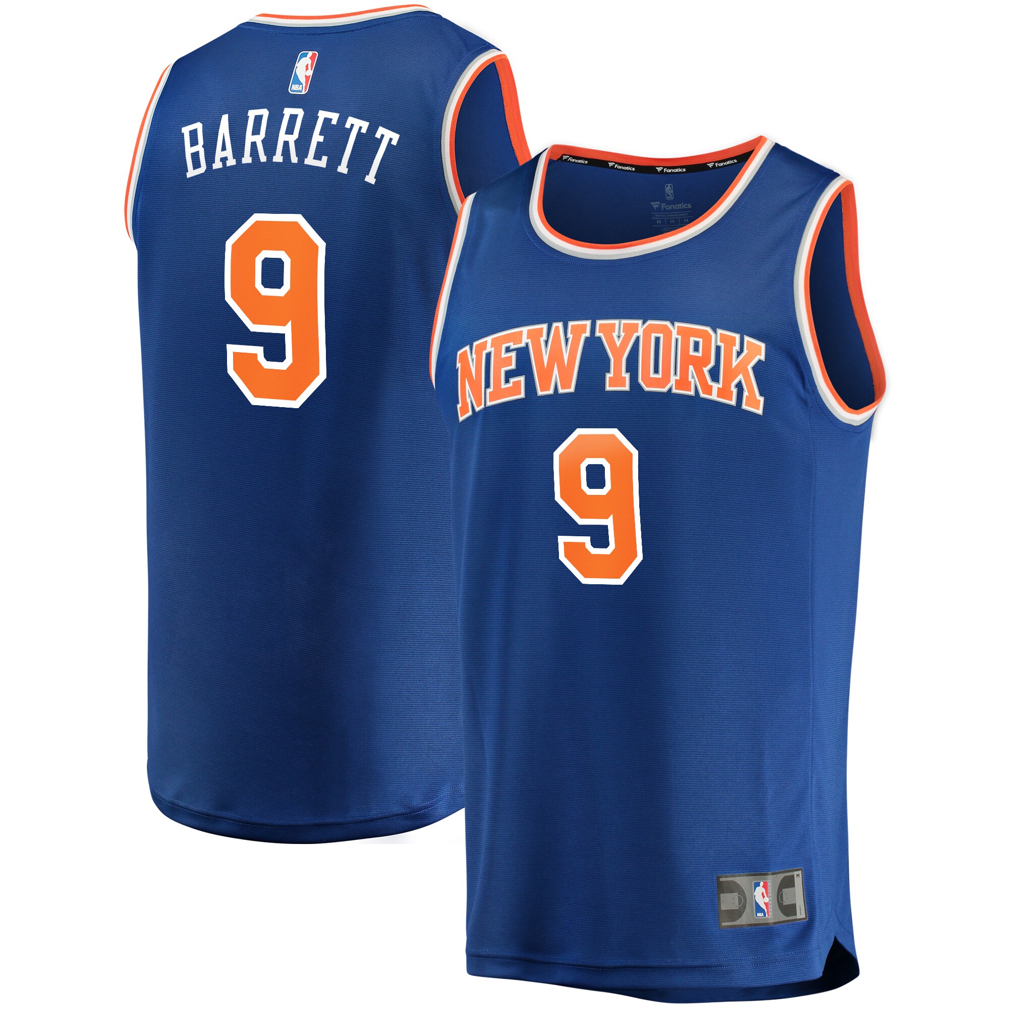 RJ Barrett New York Knicks Fanatics Fast Break Replica Jersey Royal - Icon Edition