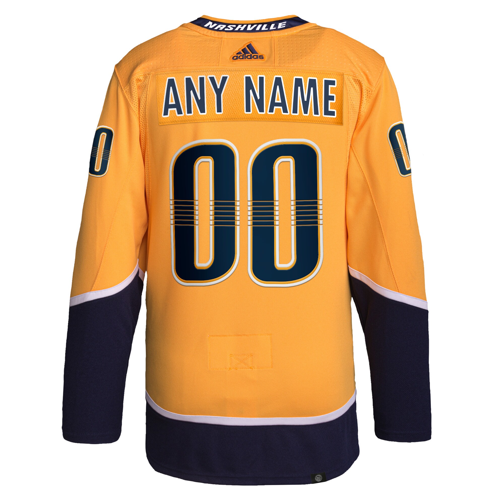 Nashville Predators adidas  Home  Primegreen Authentic Custom Jersey - Gold
