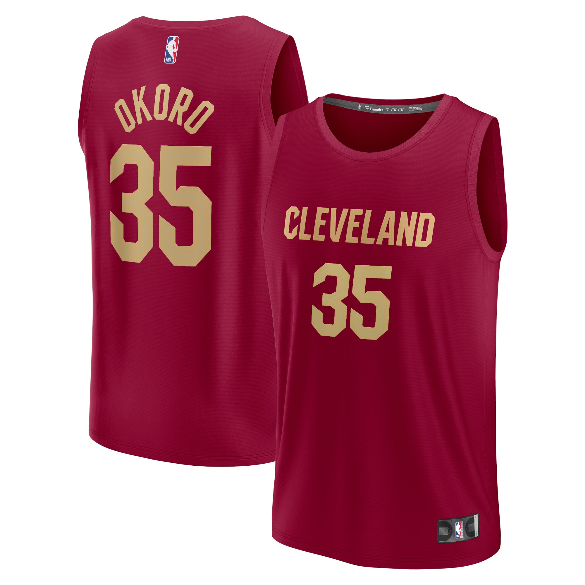 Isaac Okoro Cleveland Cavaliers Fanatics Fast Break Replica Jersey - Icon Edition - Wine