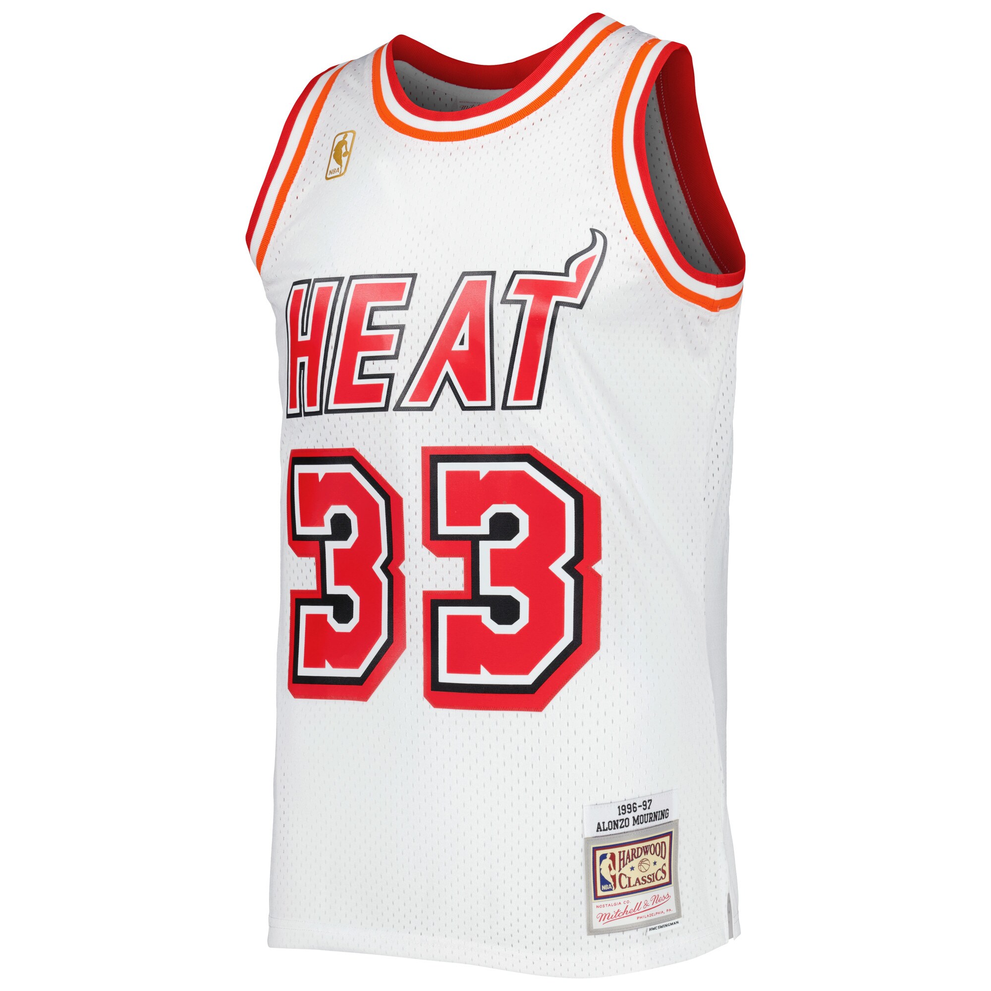 Alonzo Mourning Miami Heat Mitchell & Ness Hardwood Classics Swingman Jersey - White