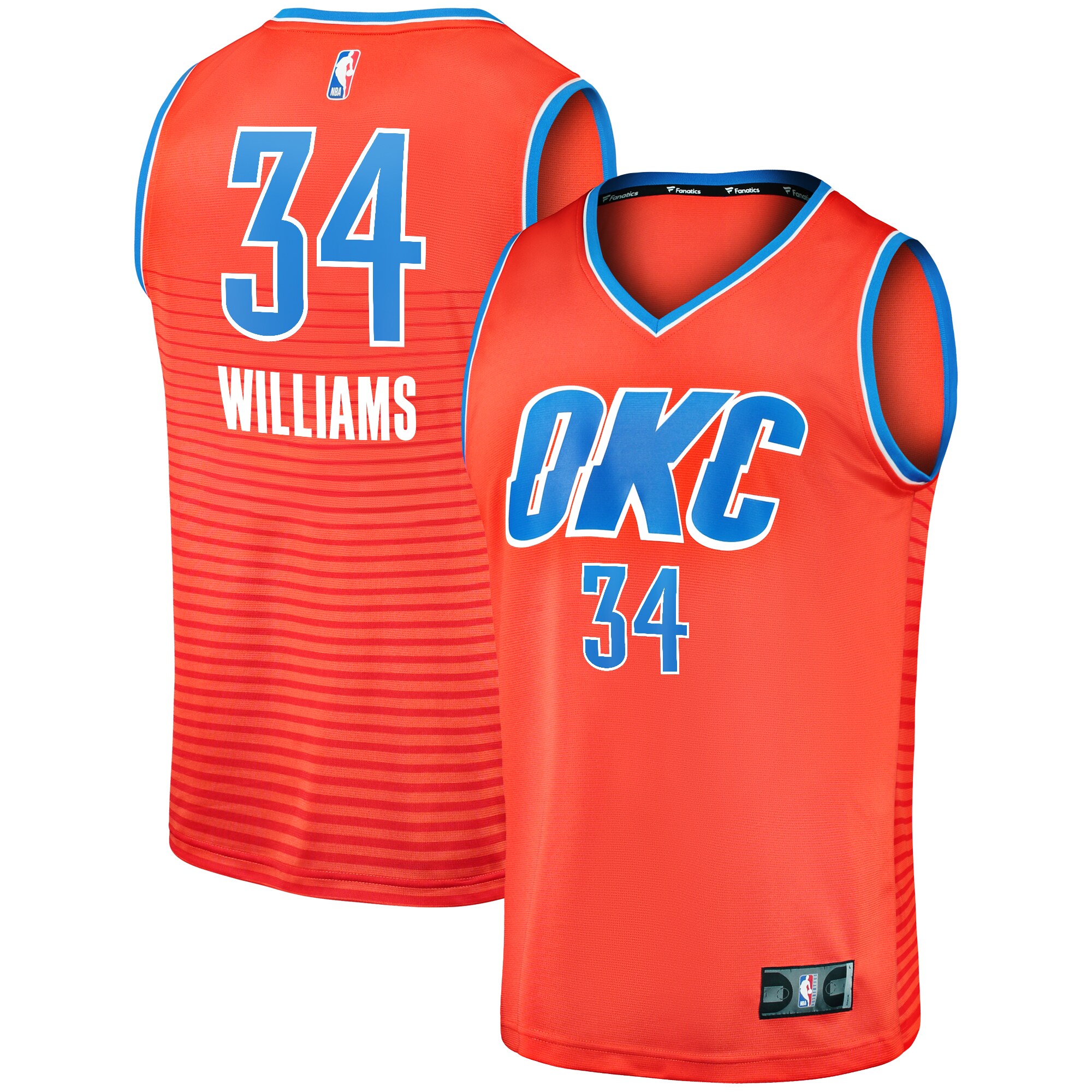 Kenrich Williams Oklahoma City Thunder Fanatics Fast Break Replica Player Jersey - Statement Edition - Orange