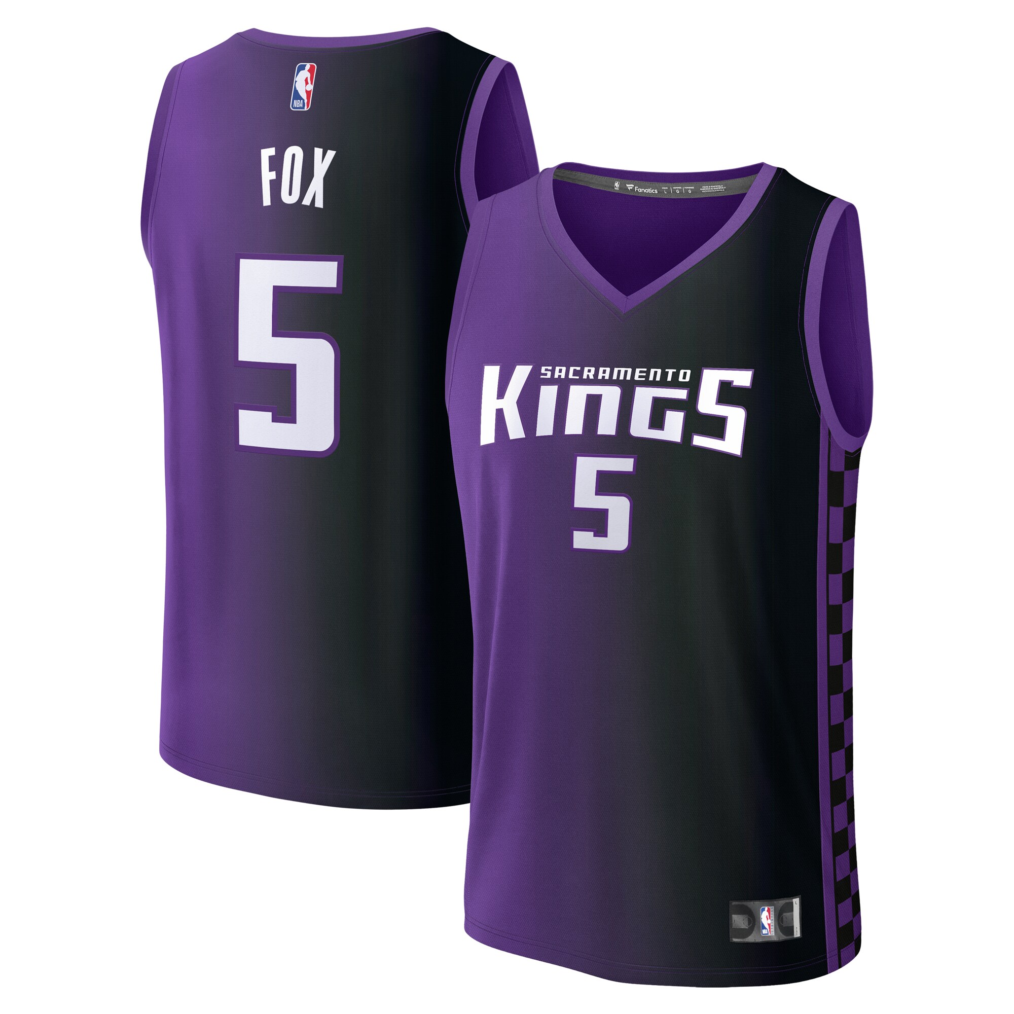 De'Aaron Fox Sacramento Kings Fanatics Fast Break Replica Player Jersey - Statement Edition - Purple