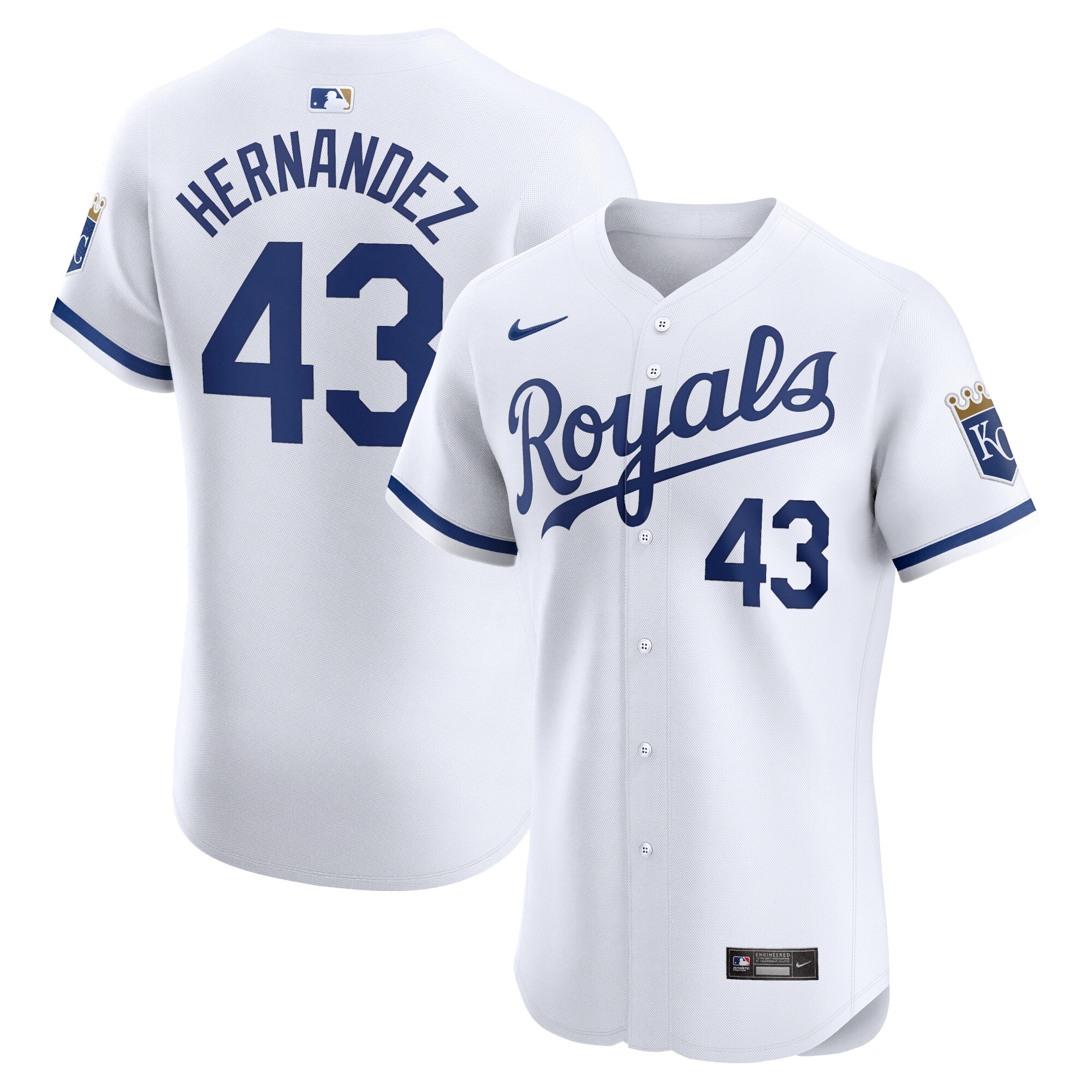 Carlos Hern\u00c3\u00a1ndez Kansas City Royals  Home Elite Player Jersey - White