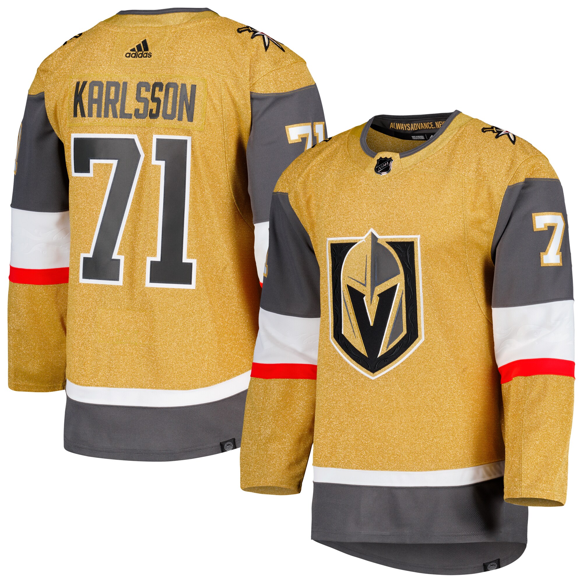 William Karlsson Vegas Golden Knights adidas  Primegreen Authentic Player Jersey - Gold