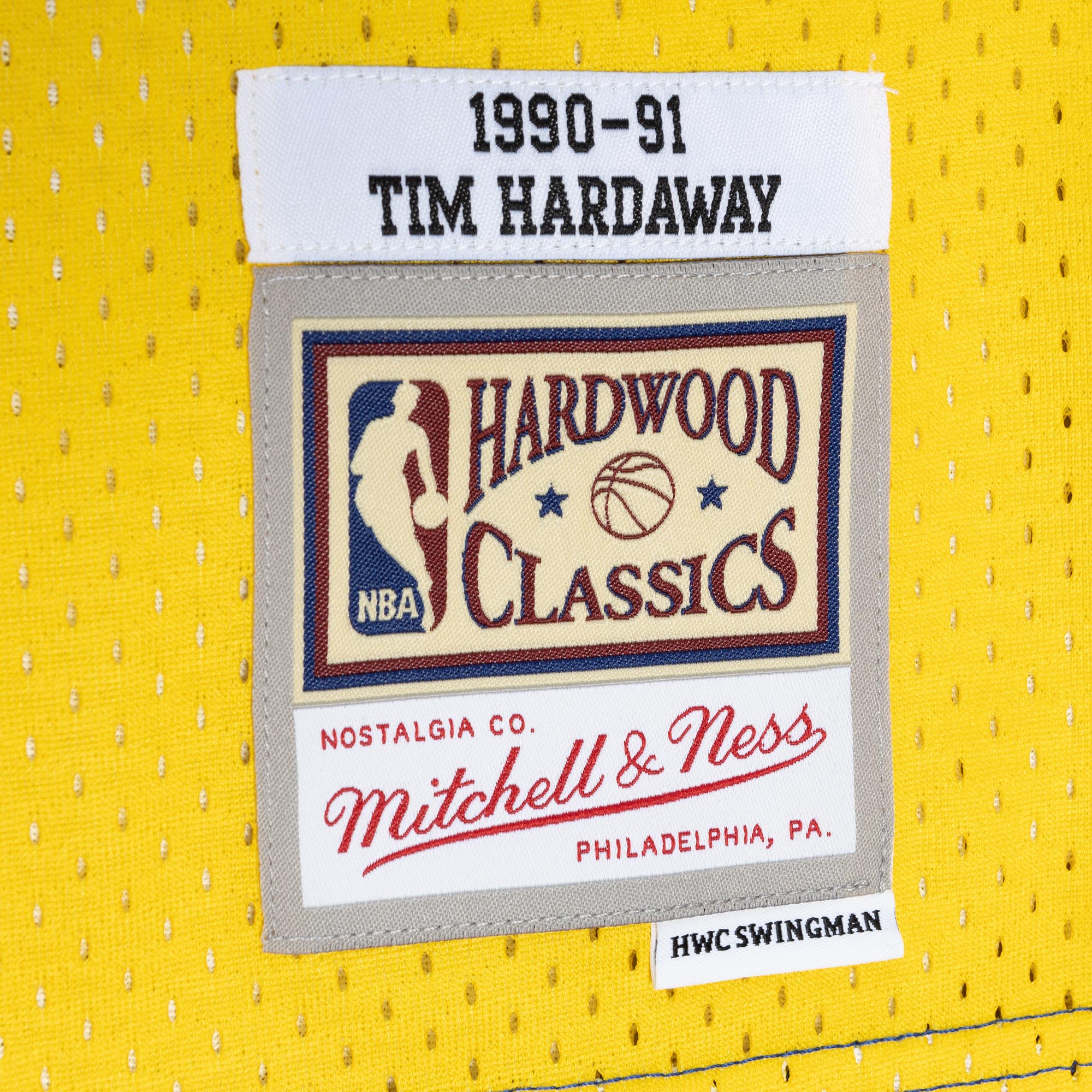 Tim Hardaway Golden State Warriors Mitchell & Ness Hardwood Classics 1990\/91 Split Swingman Jersey - Royal\/Gold