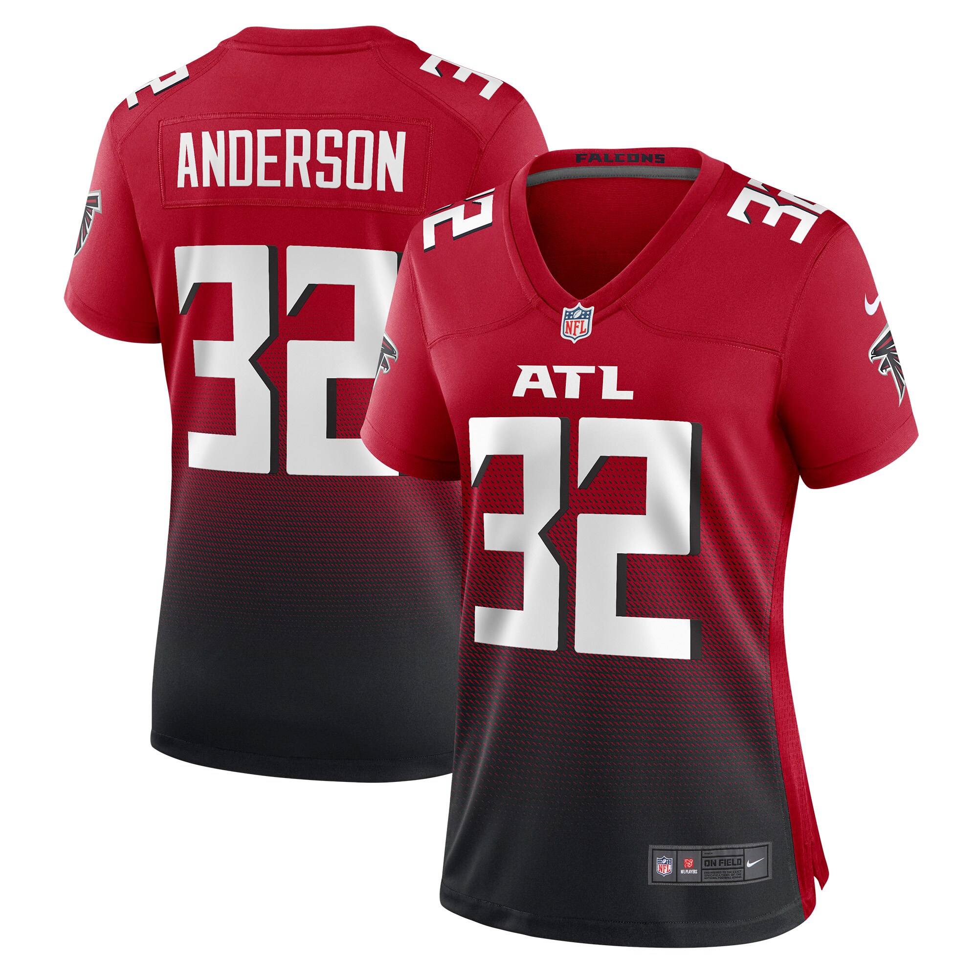 Jamal Anderson Atlanta Falcons  Women's Retired Game Jersey - Red
