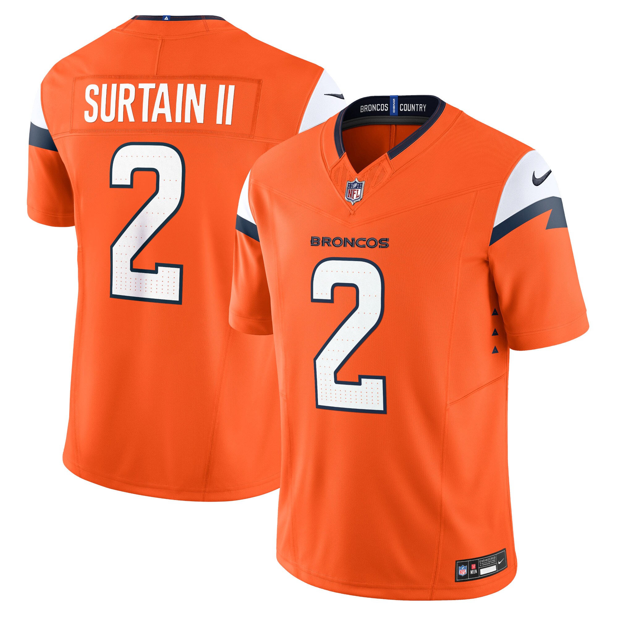 Patrick Surtain II Denver Broncos  Vapor F.U.S.E. Limited Jersey - Orange