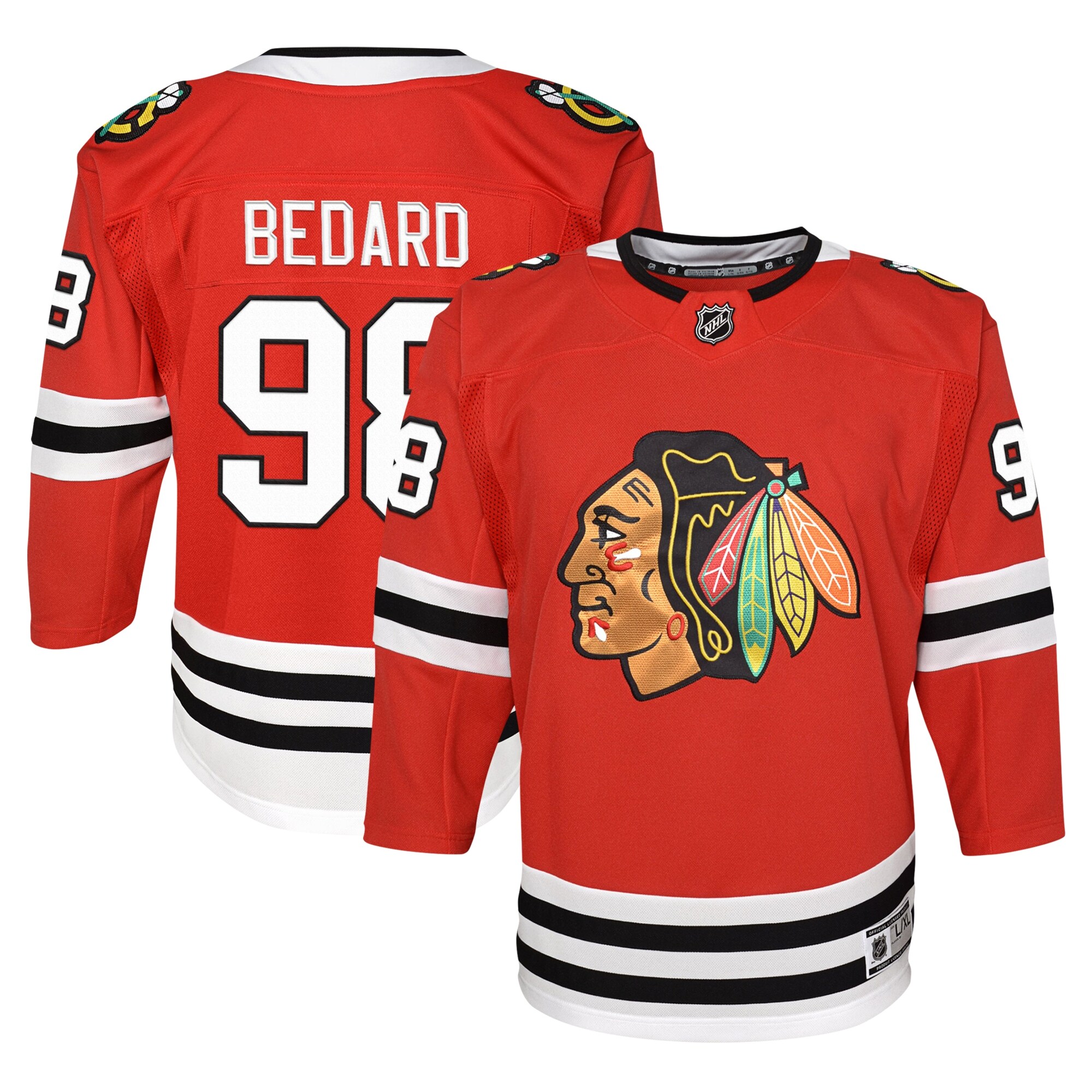 Connor Bedard Chicago Blackhawks Youth Home Premier\u00c2\u00a0Player Jersey - Red