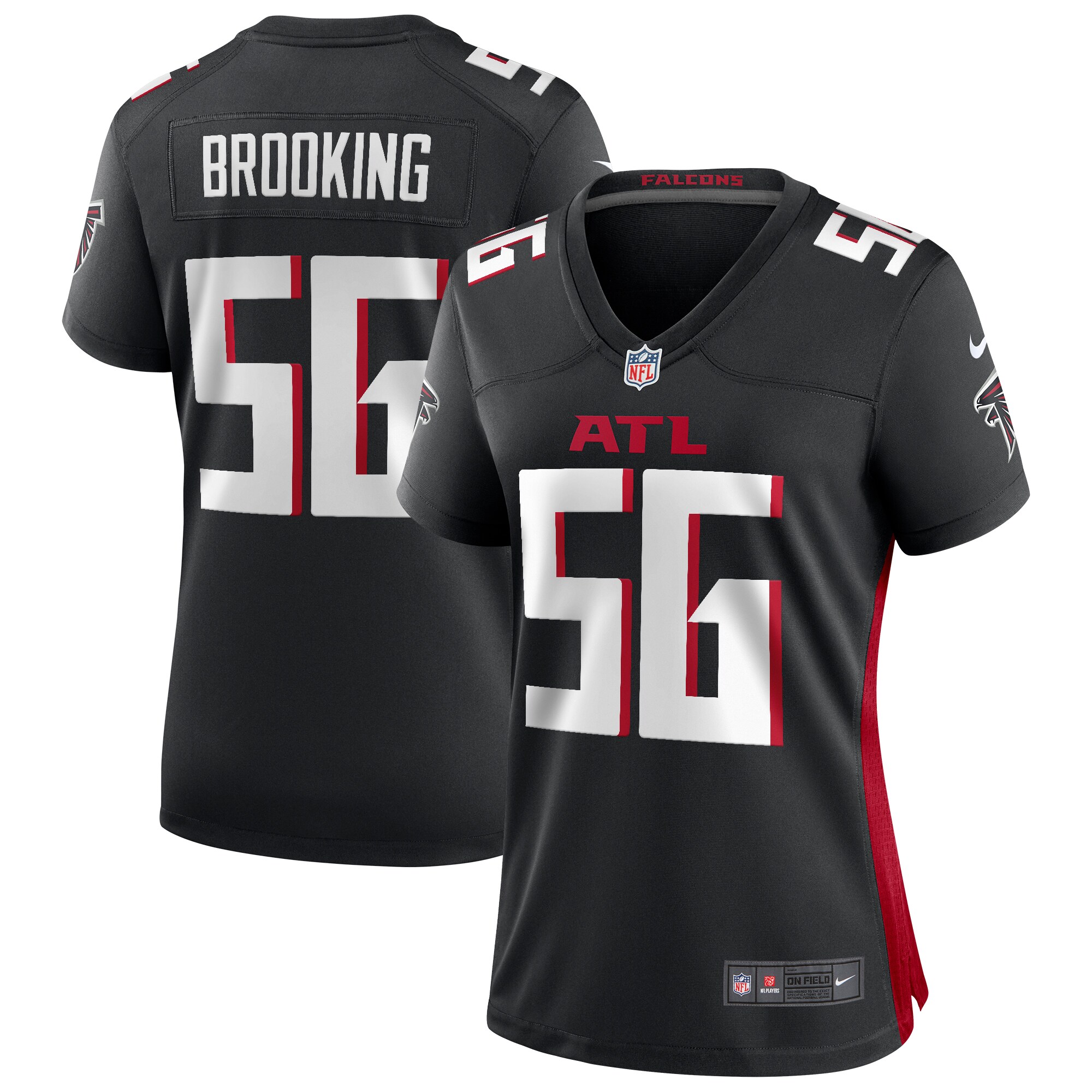 Keith Brooking Atlanta Falcons  Women's Game Retired Player Jersey - Black