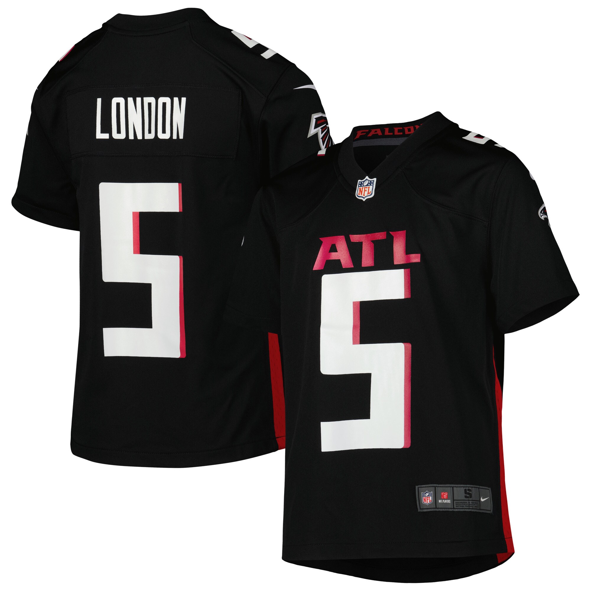 Drake London Atlanta Falcons  Youth Game Jersey - Black