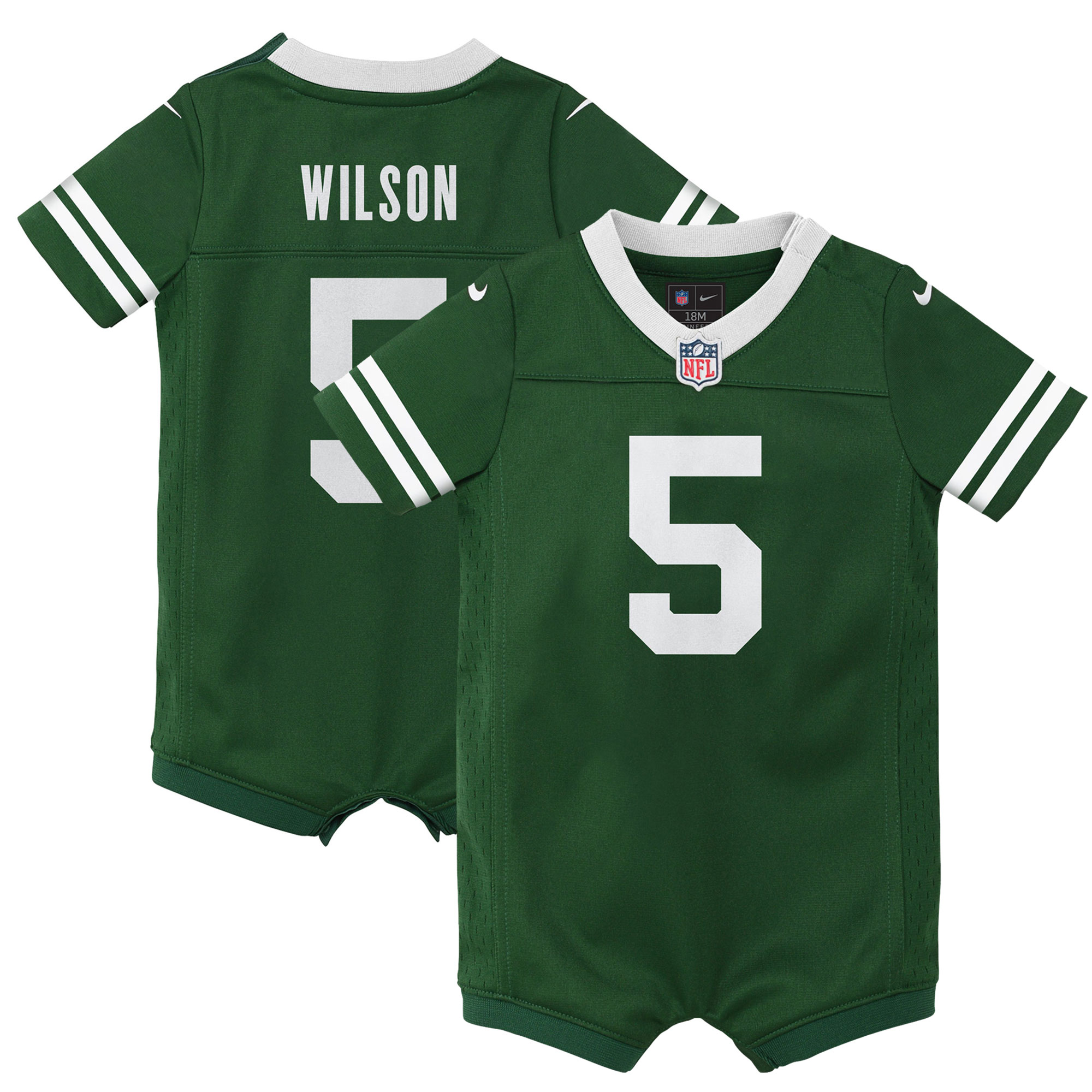 Garrett Wilson New York Jets  Newborn & Infant Game Romper Jersey - Legacy Green