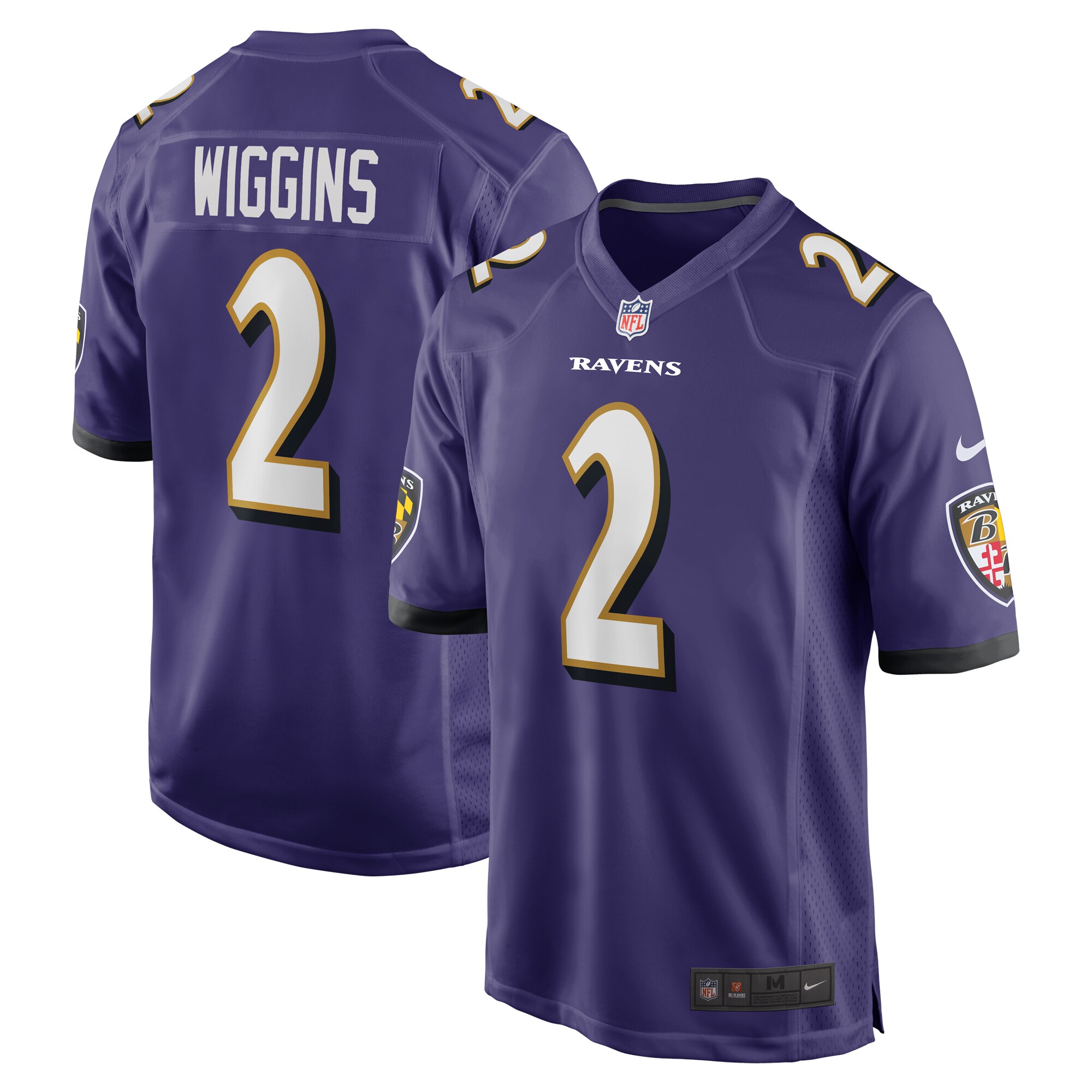 Nate Wiggins Baltimore Ravens  2024 NFL Draft First Round Pick Player Game Jersey - Purple
