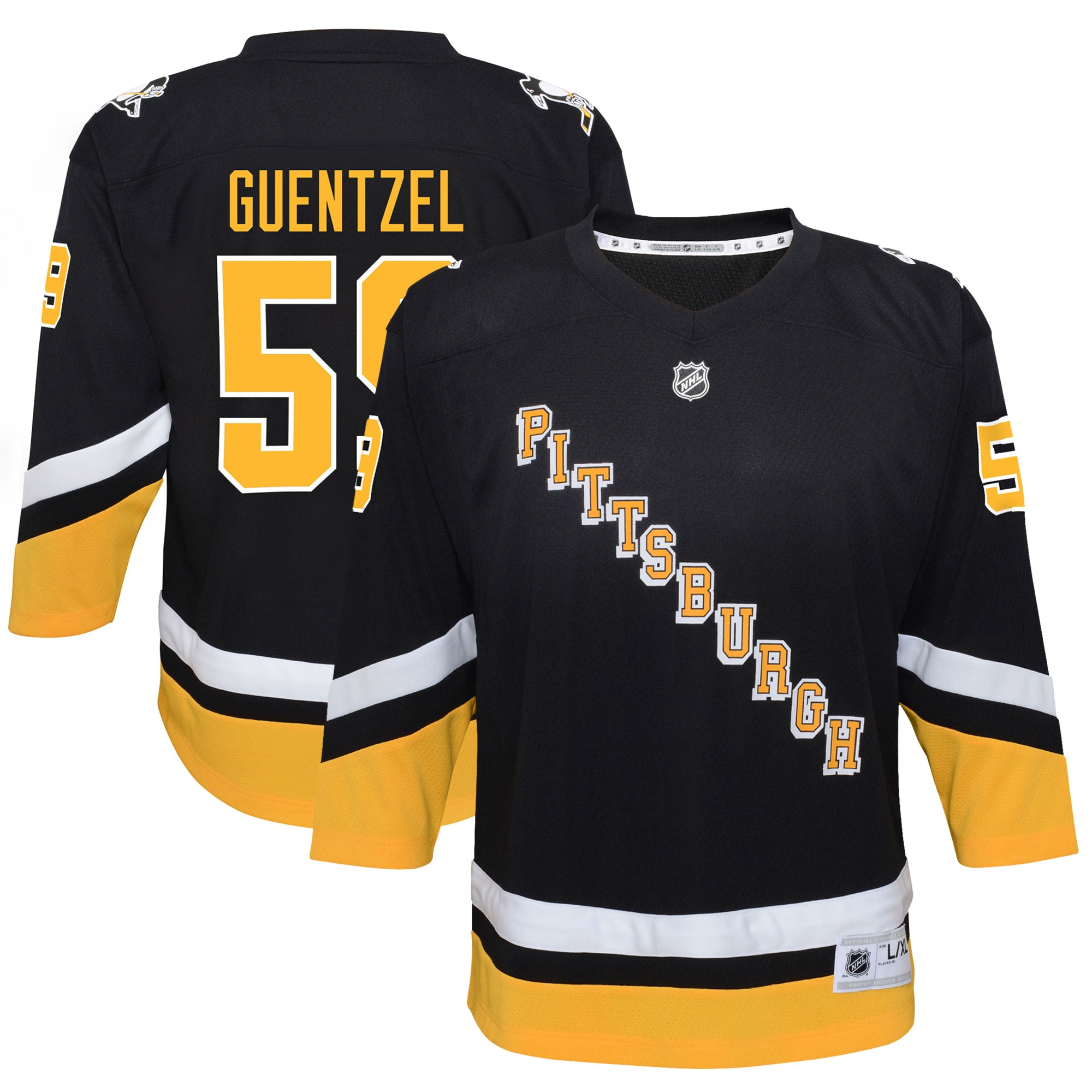 Jake Guentzel Pittsburgh Penguins Youth 2021\/22 Alternate Replica Player Jersey - Black