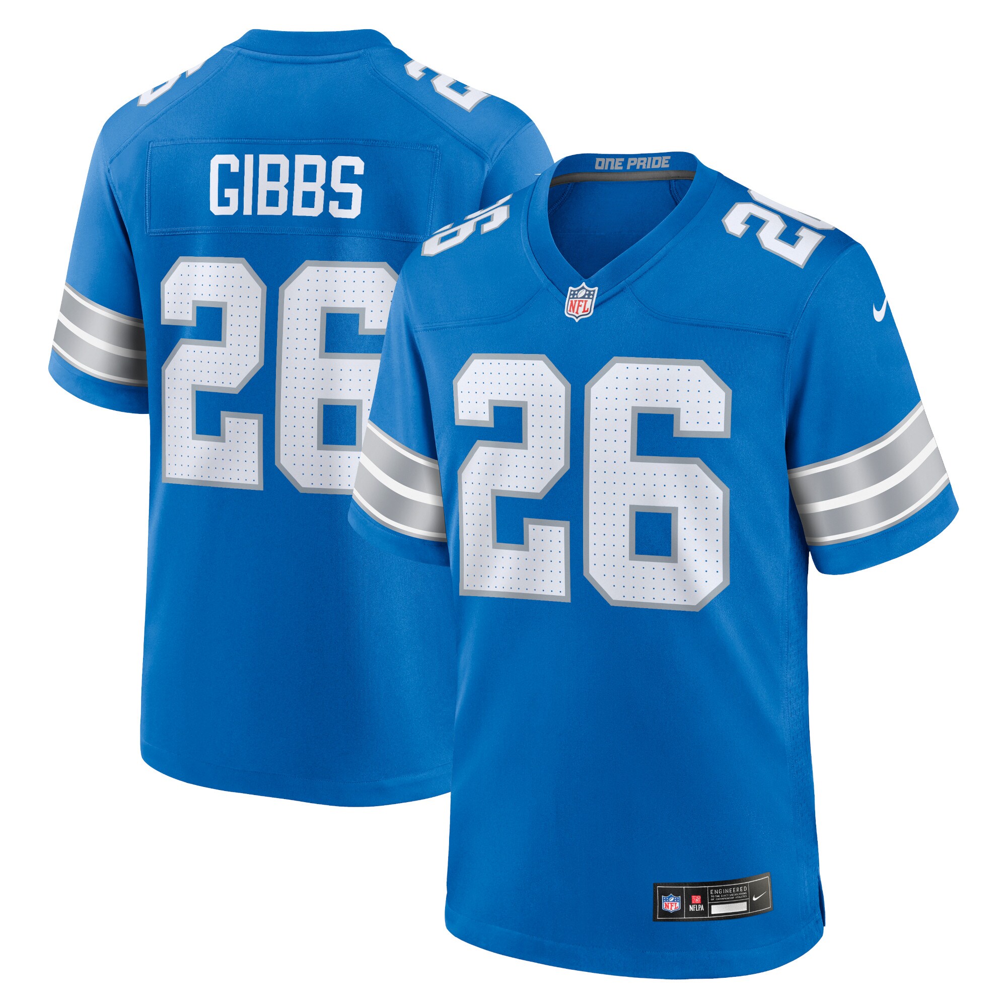 Jahmyr Gibbs Detroit Lions  Game Jersey - Blue