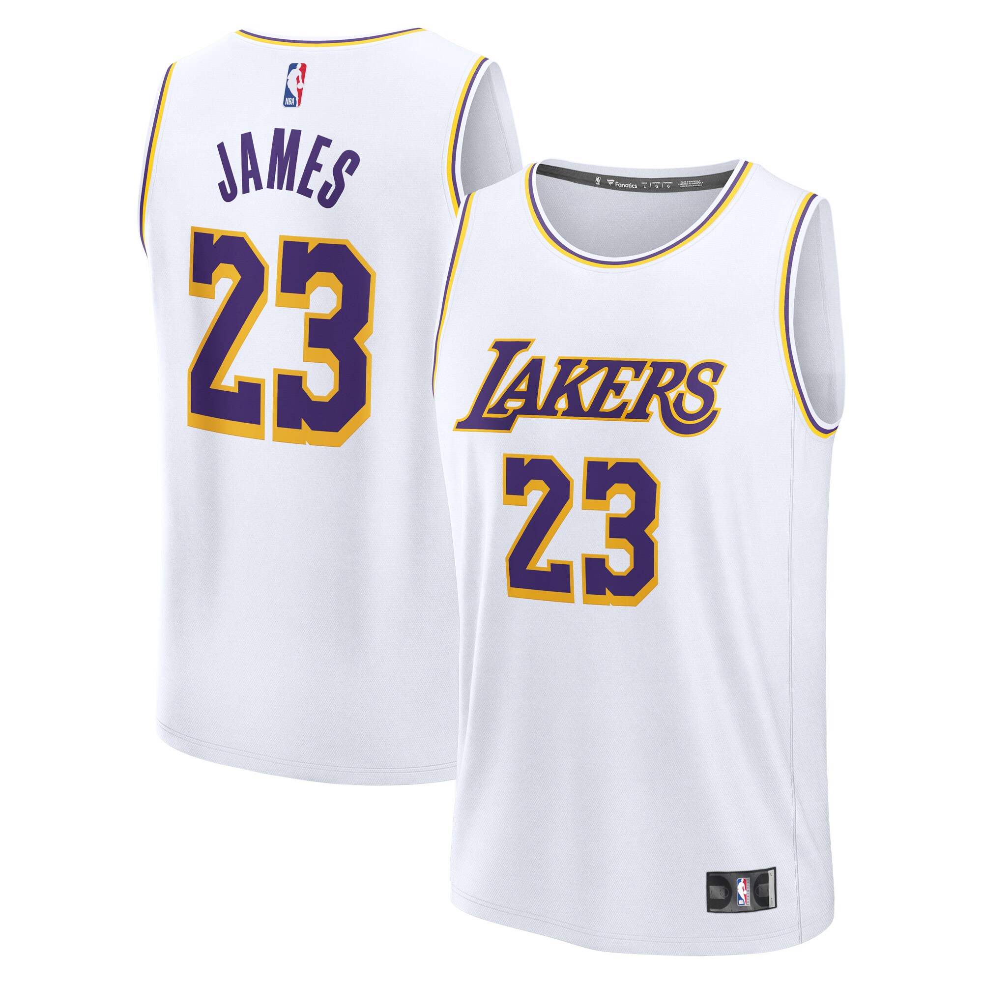 LeBron James Los Angeles Lakers Fanatics Fast Break Replica Player Jersey - Association Edition - White