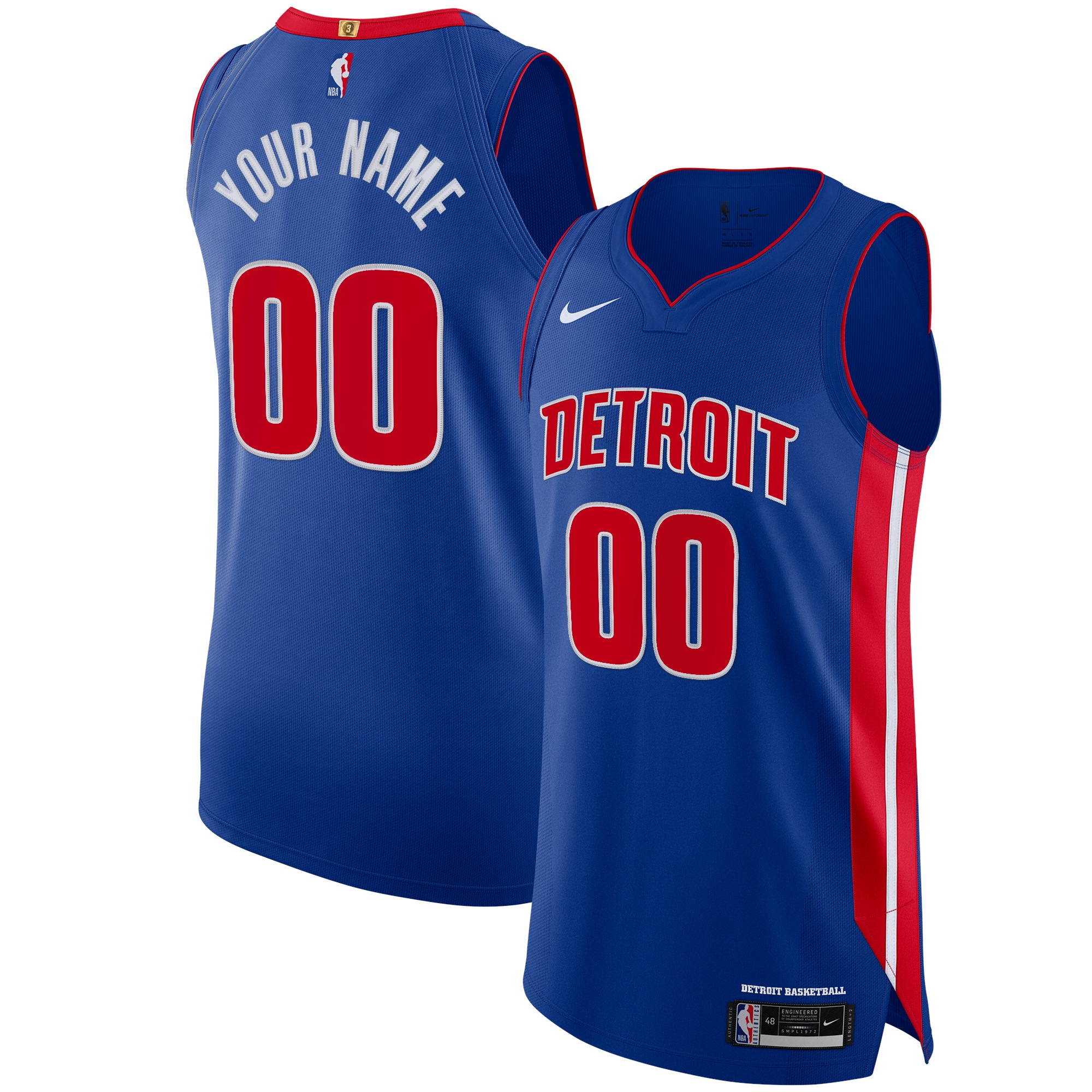 Detroit Pistons  Authentic Custom Jersey Blue - Icon Edition