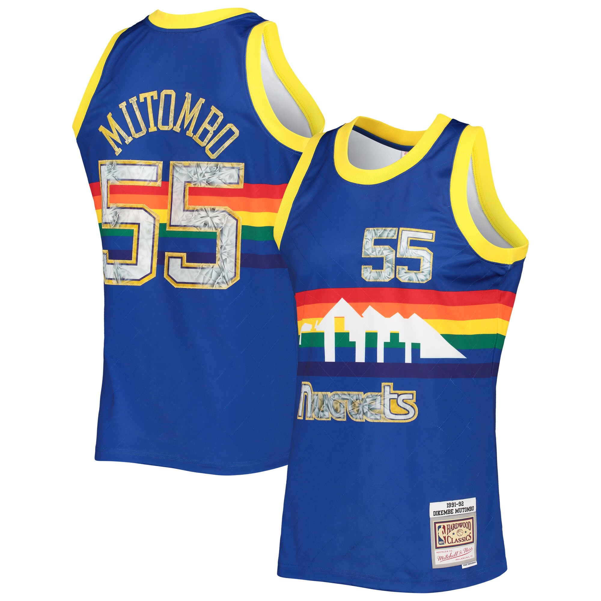 Dikembe Mutombo Denver Nuggets Mitchell & Ness 1996\/97 Hardwood Classics NBA 75th Anniversary Diamond Swingman Jersey - Royal