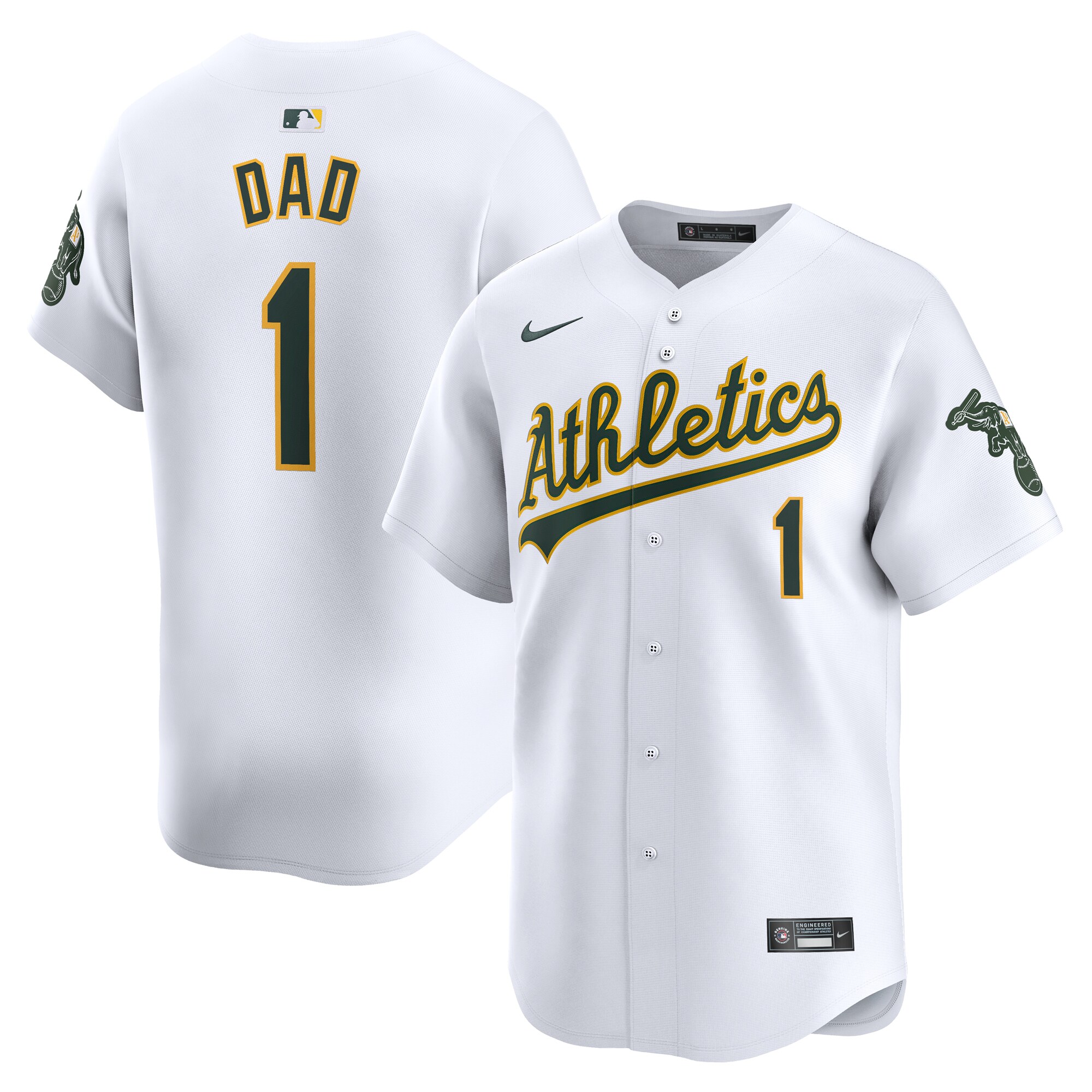 Oakland Athletics  #1 Dad Home Limited Jersey - White