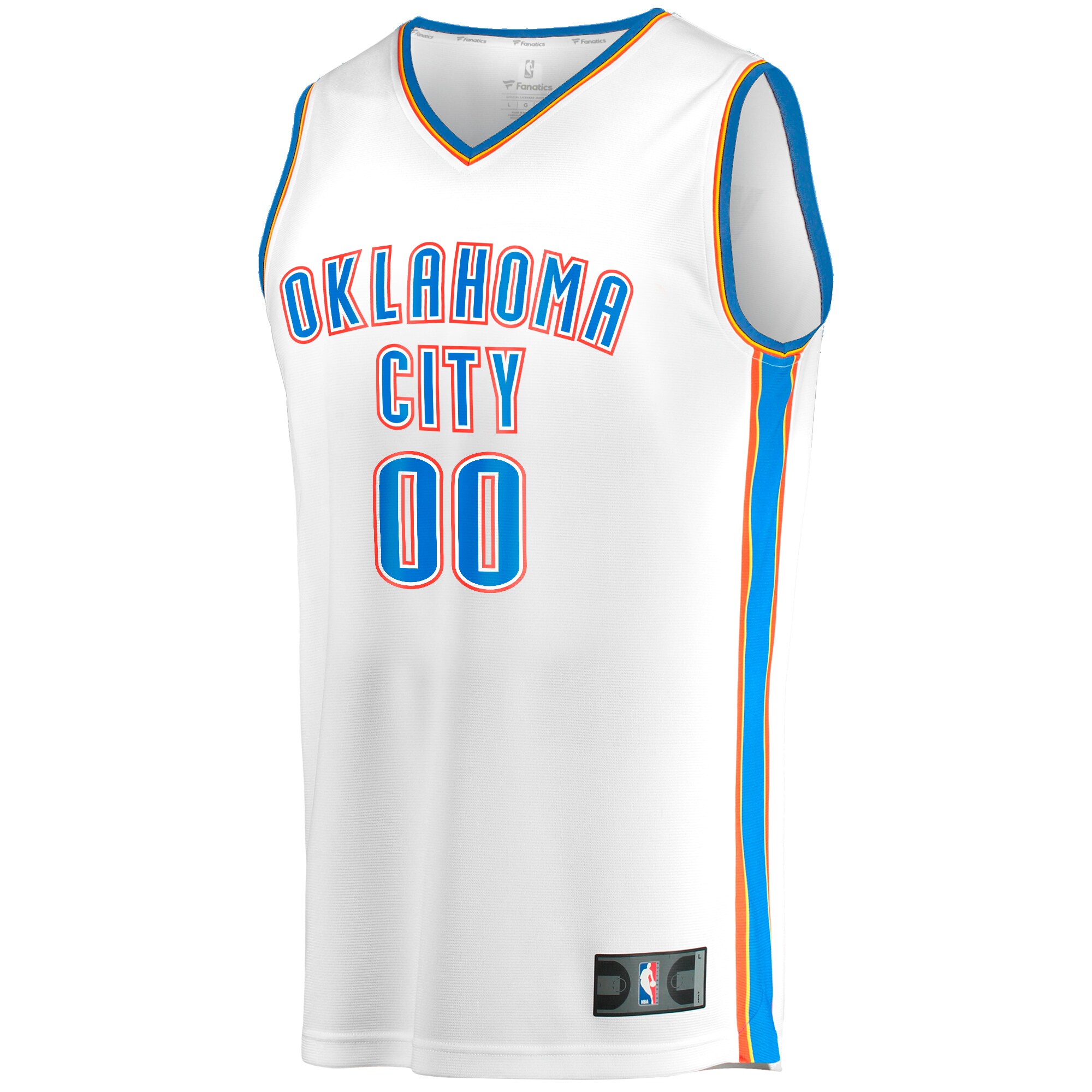 Oklahoma City Thunder Fanatics Fast Break Custom Replica Jersey - White - Association Edition
