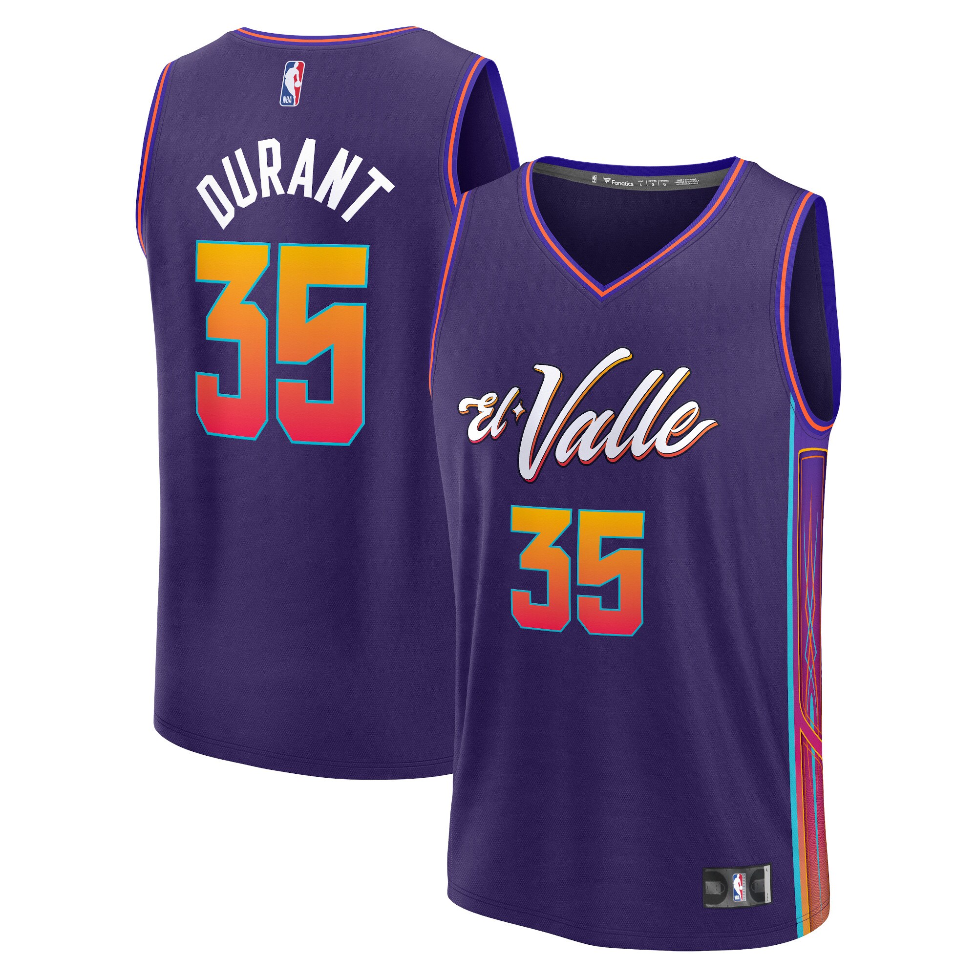 Kevin Durant Phoenix Suns Fanatics Youth Fast Break Jersey - Purple - City Edition