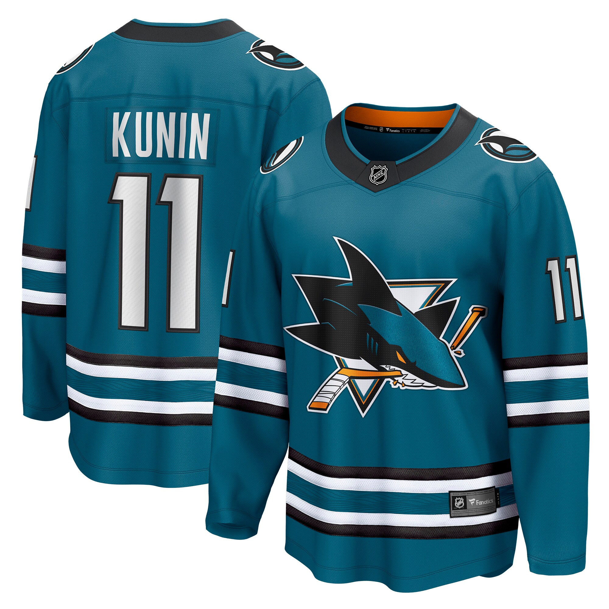 Luke Kunin San Jose Sharks Fanatics Home Breakaway Player Jersey - Teal